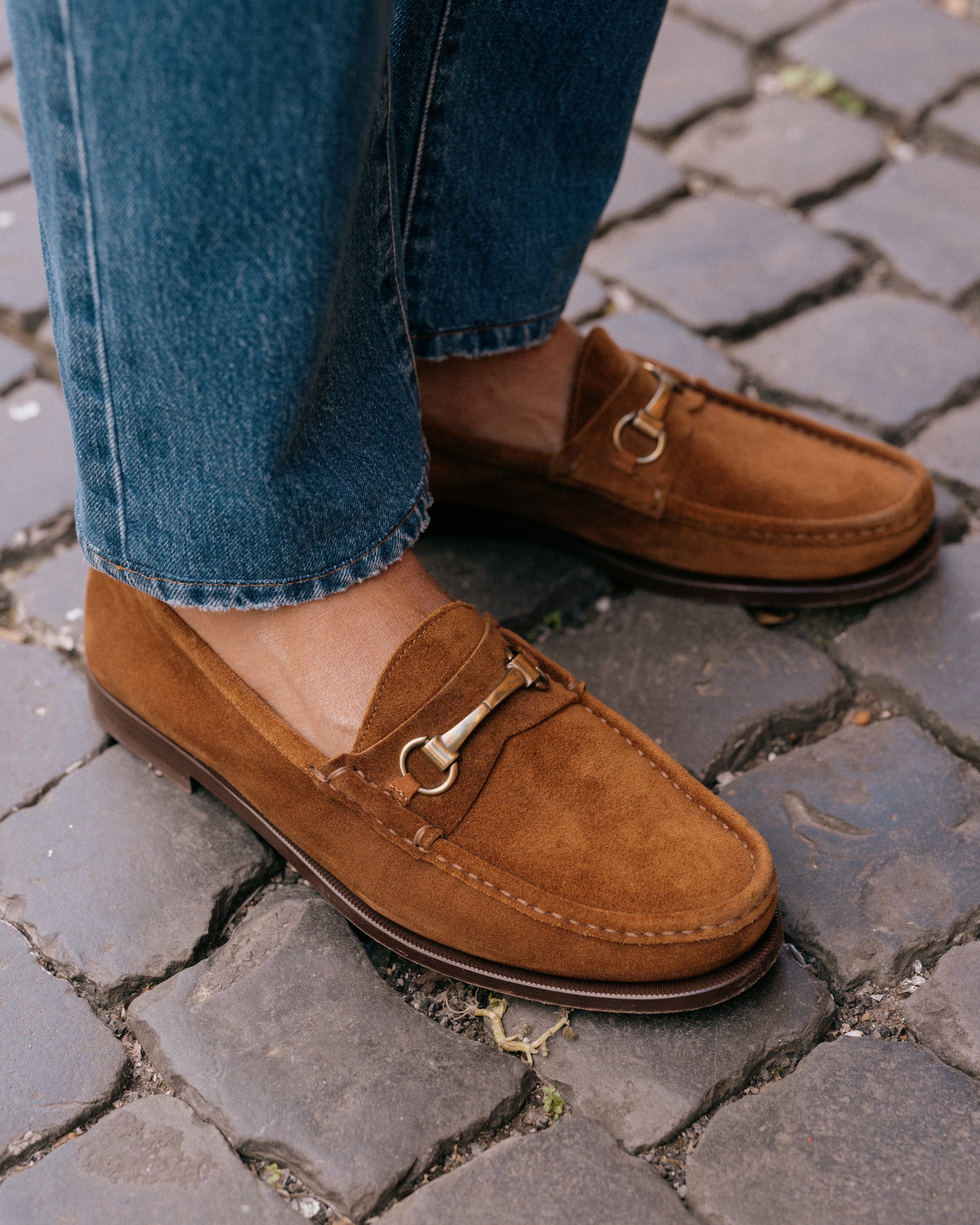 Men s suede College horsebit loafers Velasca