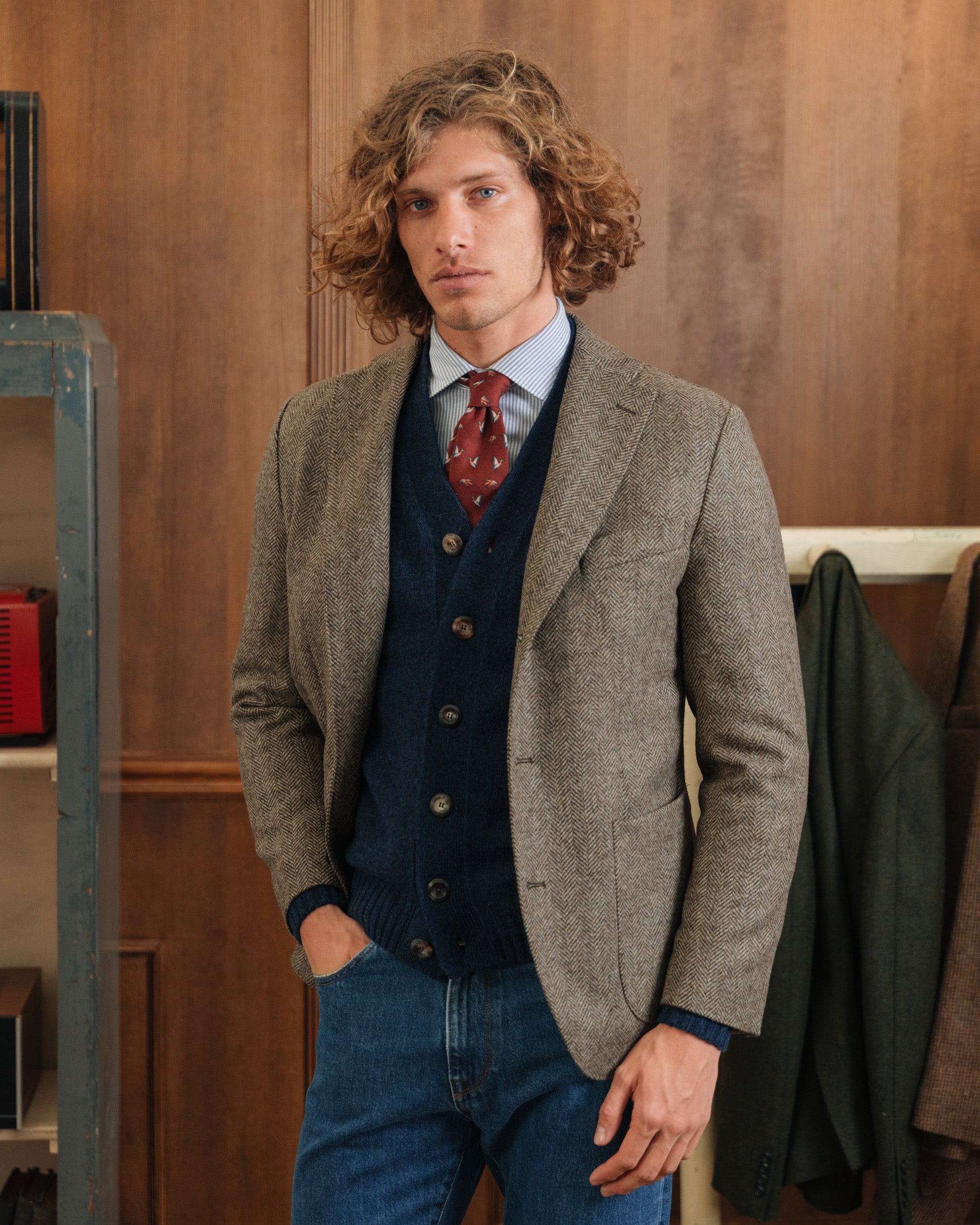 Tweed single-breasted jacket in wool, Made in Italy | Velasca