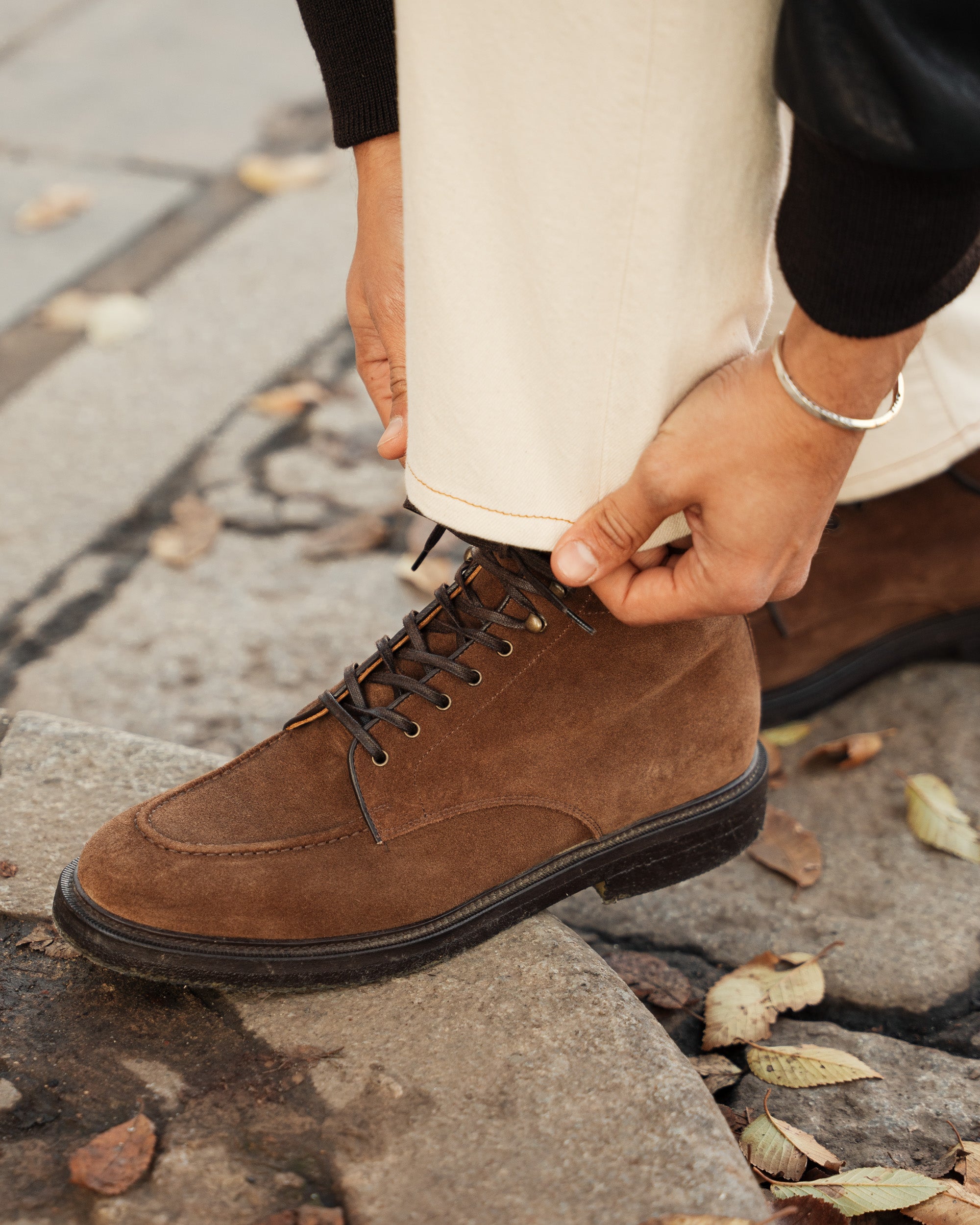 suede dress boots mens The Chelsea - Cognac style sole with rubber Chelsea Boots - camel suede