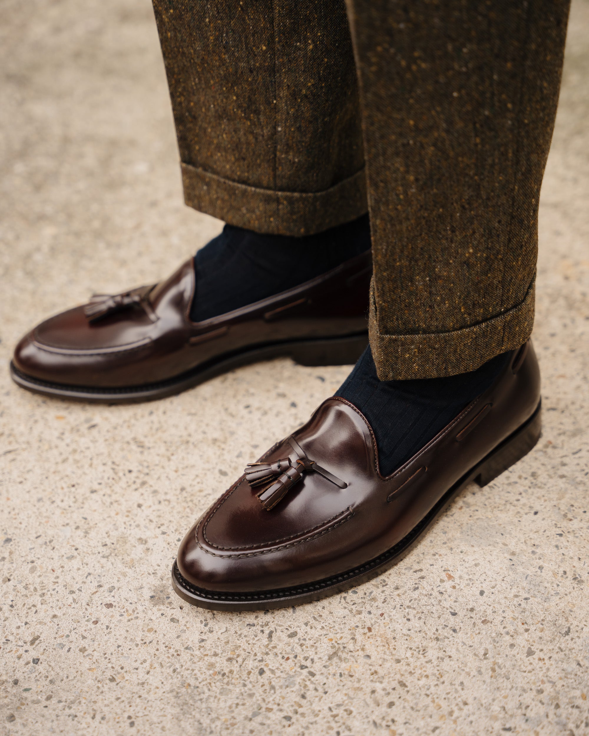 Mens leather tassel loafers on sale