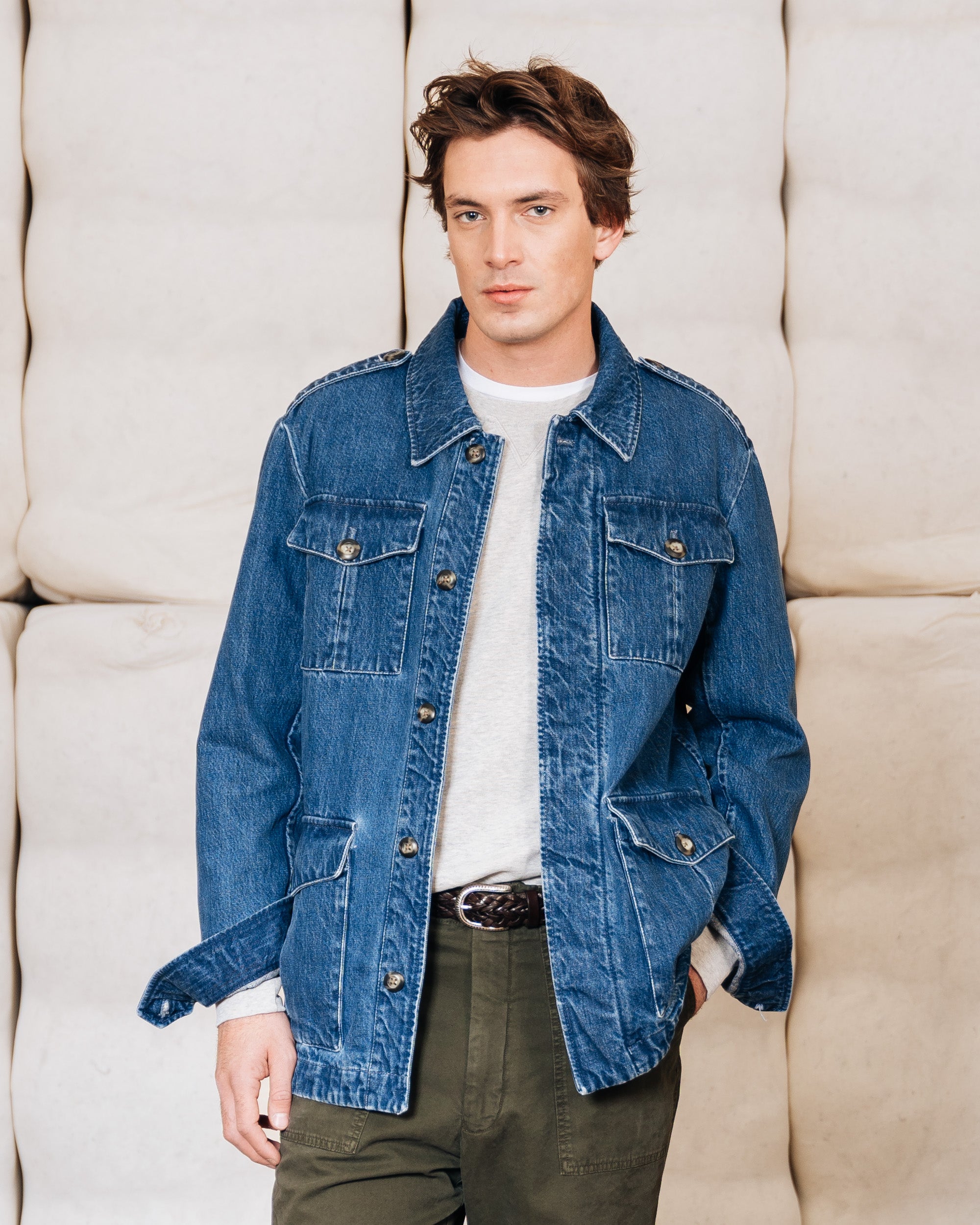 Medium wash Candiani denim jacket, Made in Italy | Velasca