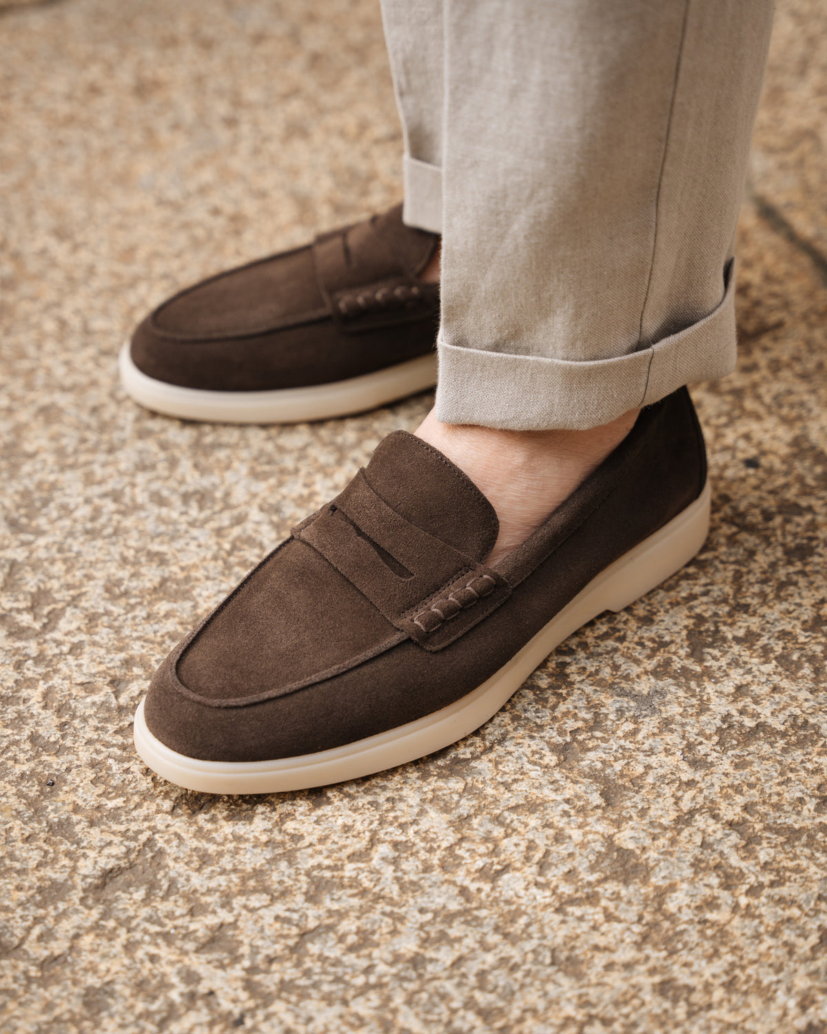 brown dress loafers Velasca LED strip absorbing construction Rent Milla Blue Dress Atria Signature Colors:Soft Yellow