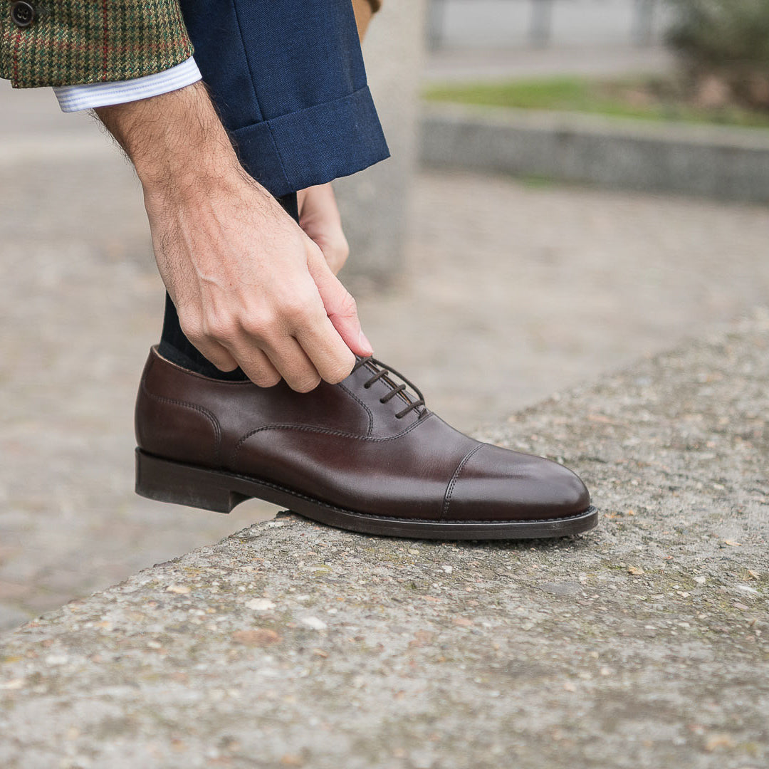 full grain leather dress shoes Men's Full-Grain Derby with a partial rubber cap Men's Work Shoes Full Grain