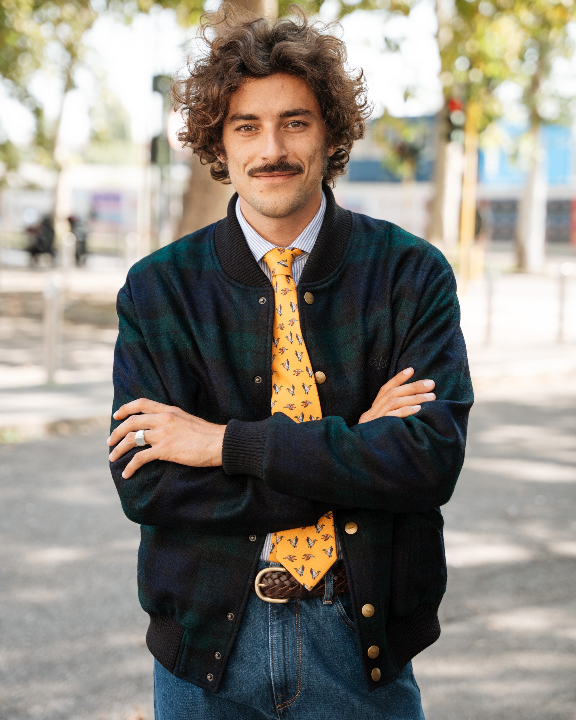 Blue-green Scottish check bomber, Made in Italy | Velasca