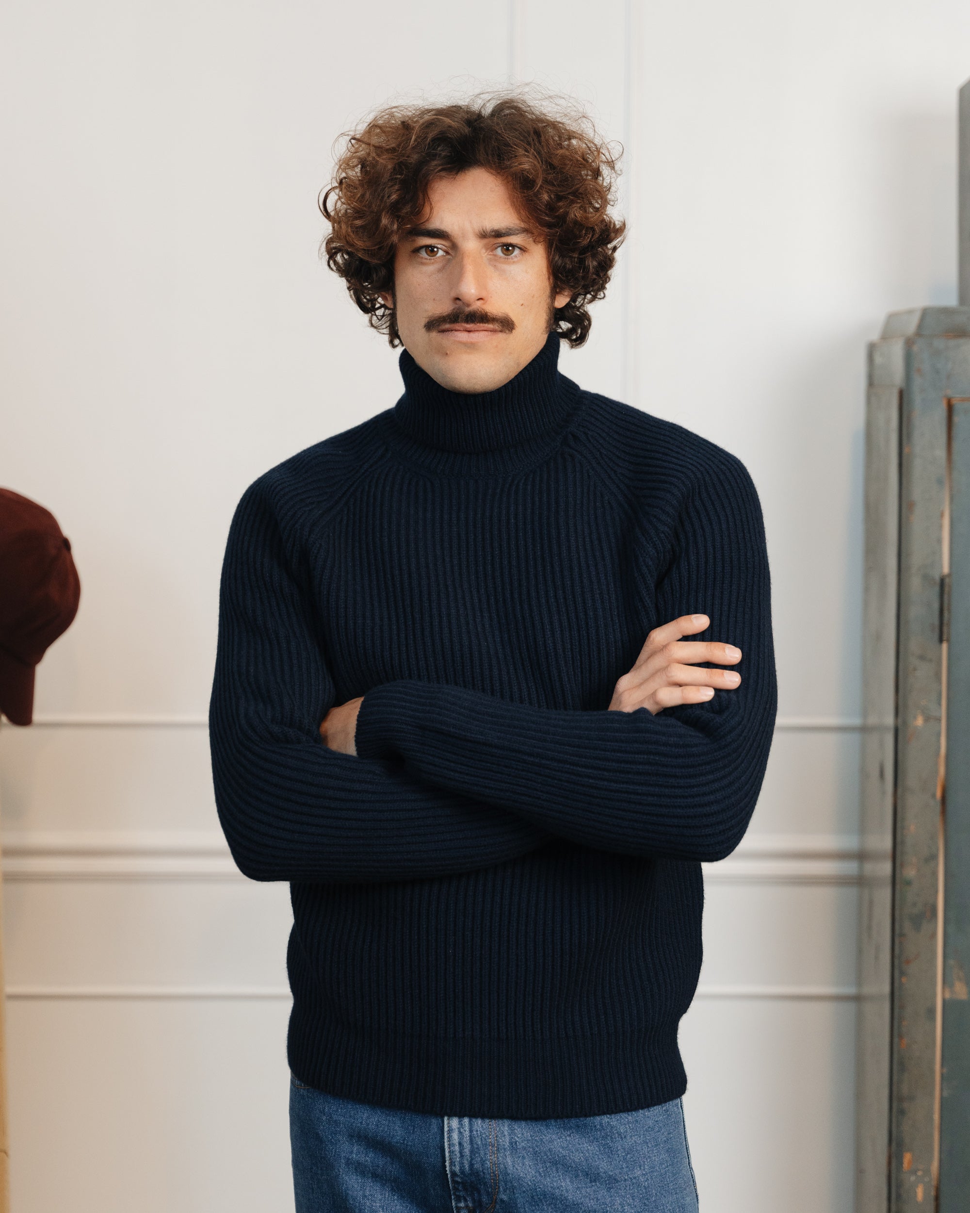 Blue wool turtleneck sweater, Made in Italy | Velasca