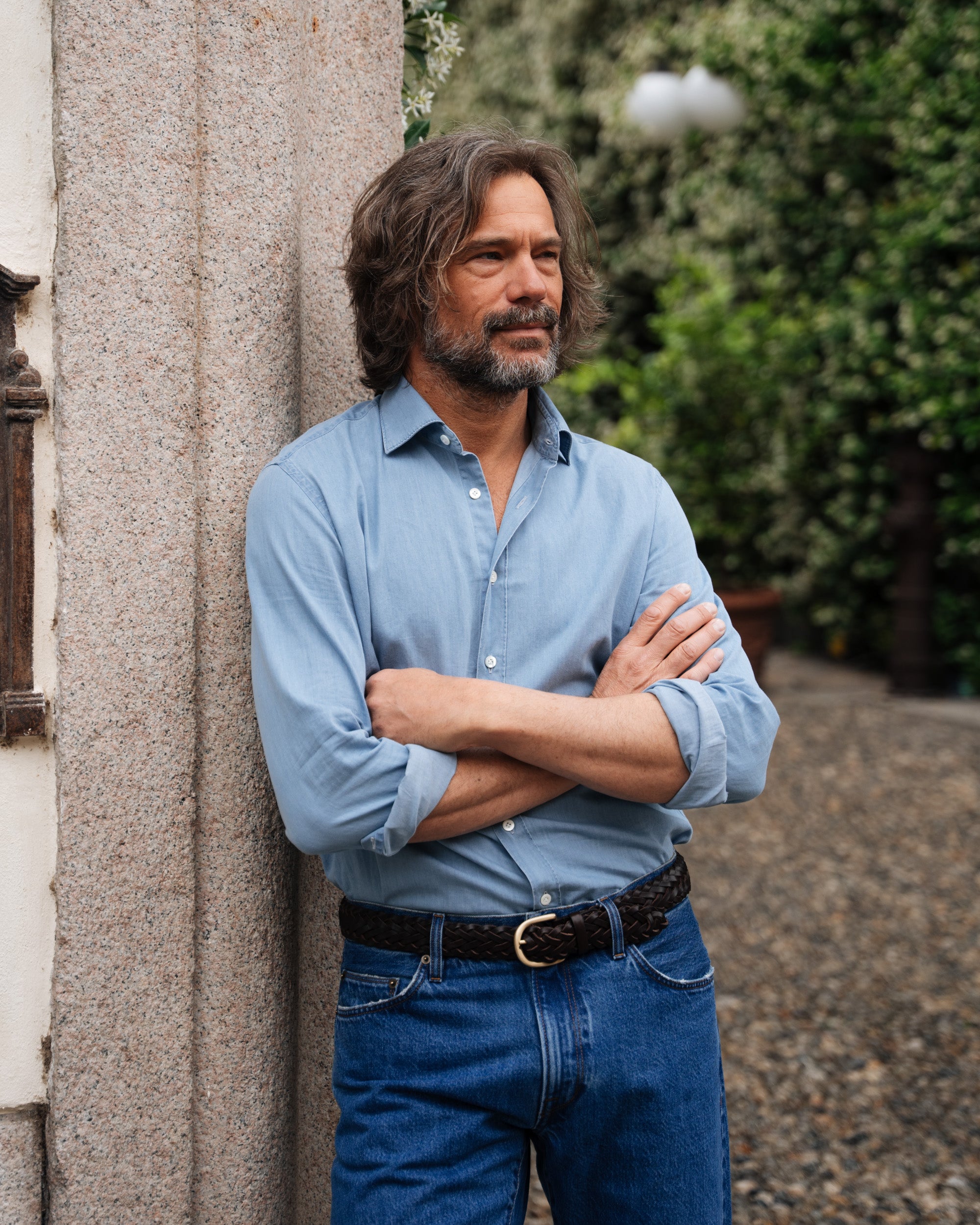 Light wash denim shirt, artisanal | Velasca