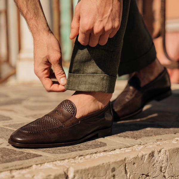 Molina woven leather loafers hotsell