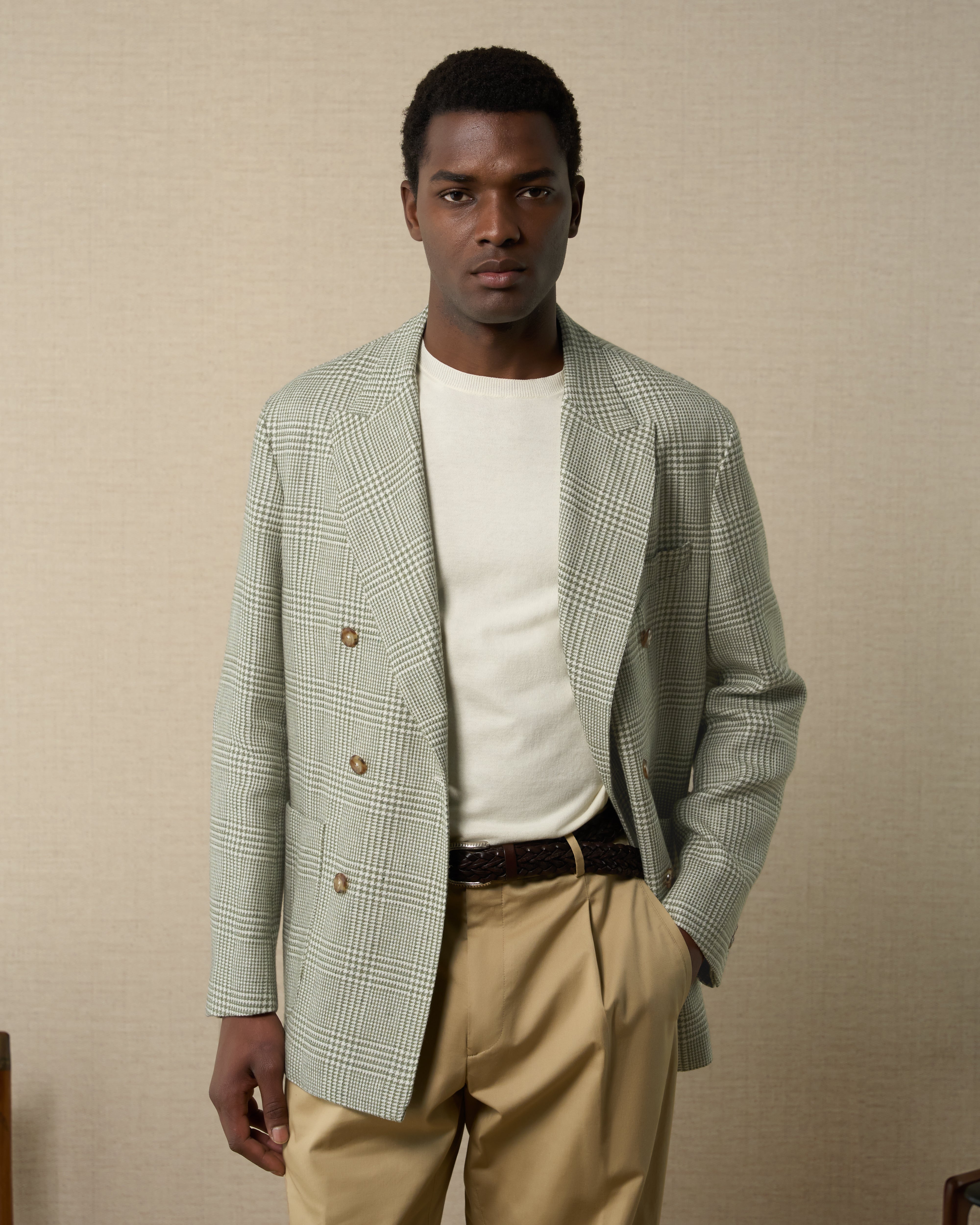 メンズウェア MARK & LONA We'll be Stretch Blazer Green Prince of Wales summer blazer, Made in Italy | Velasca