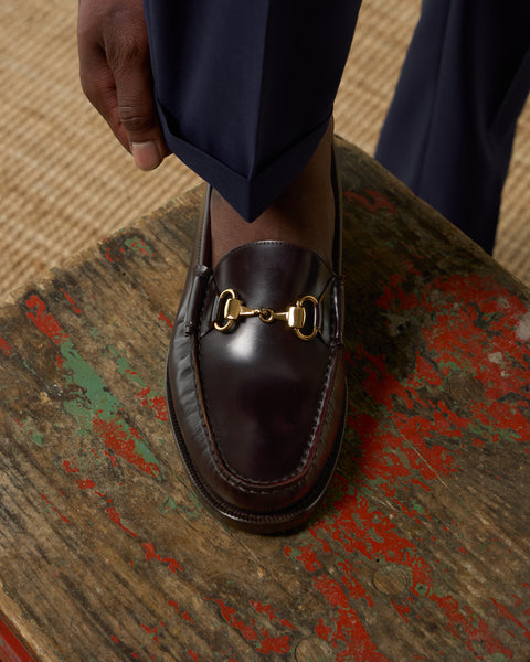 Horsebit brown leather college loafer, Made in Italy | Velasca