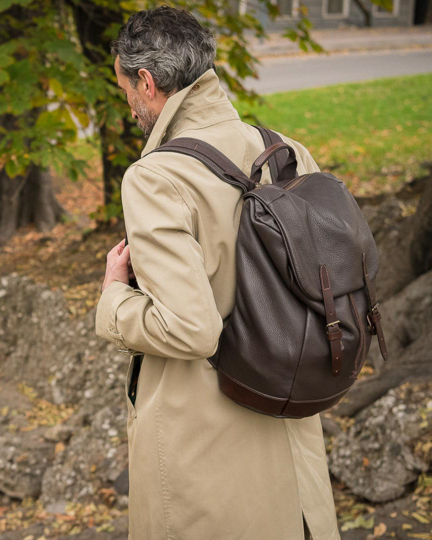 Sach | Men's tumbled leather backpack for travel