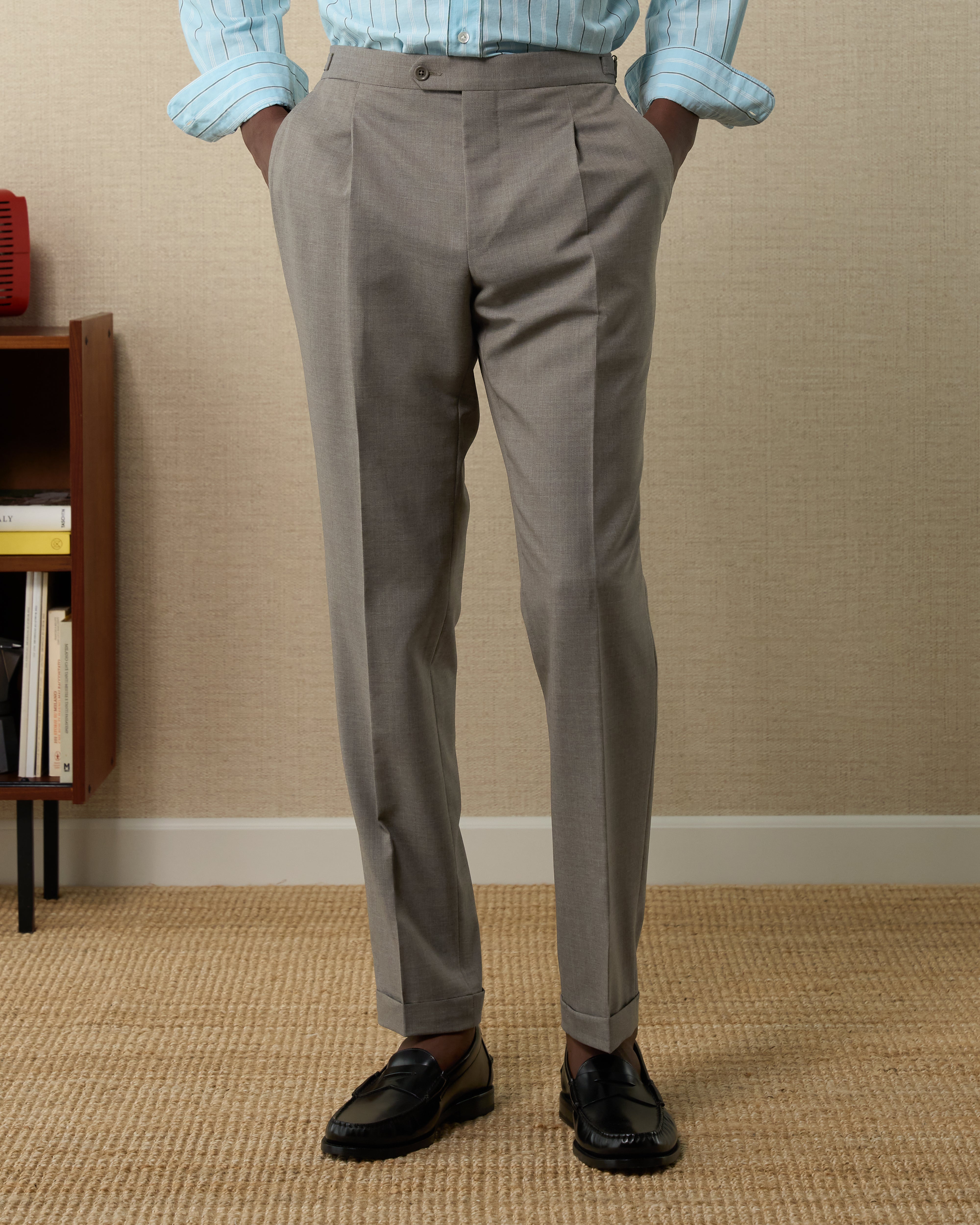 Men's classic grey tropical wool trousers | Velasca