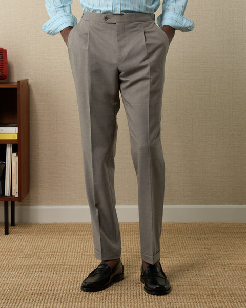 Men's classic grey tropical wool trousers | Velasca