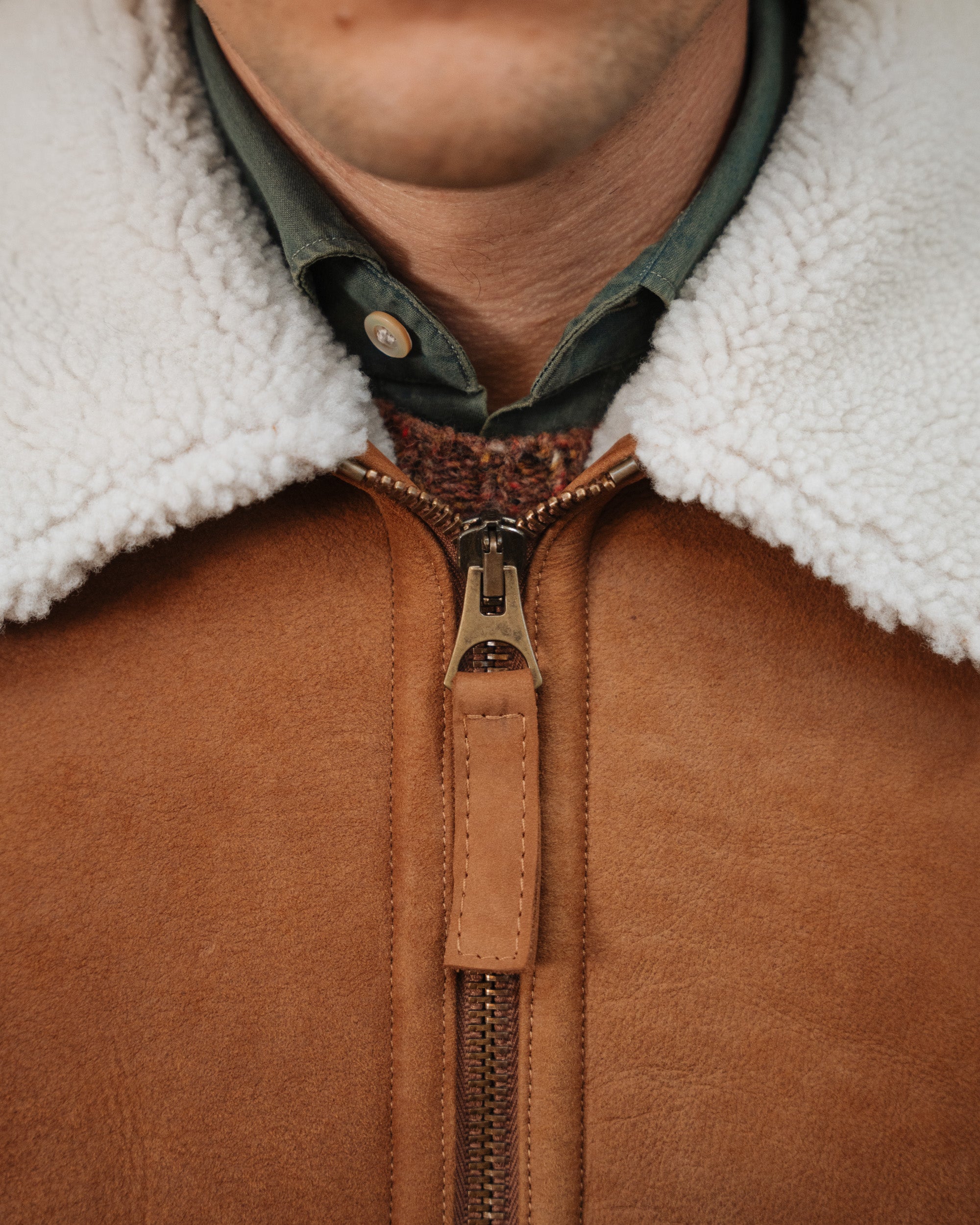 Light shearling leather men's jacket, Made in Italy | Velasca