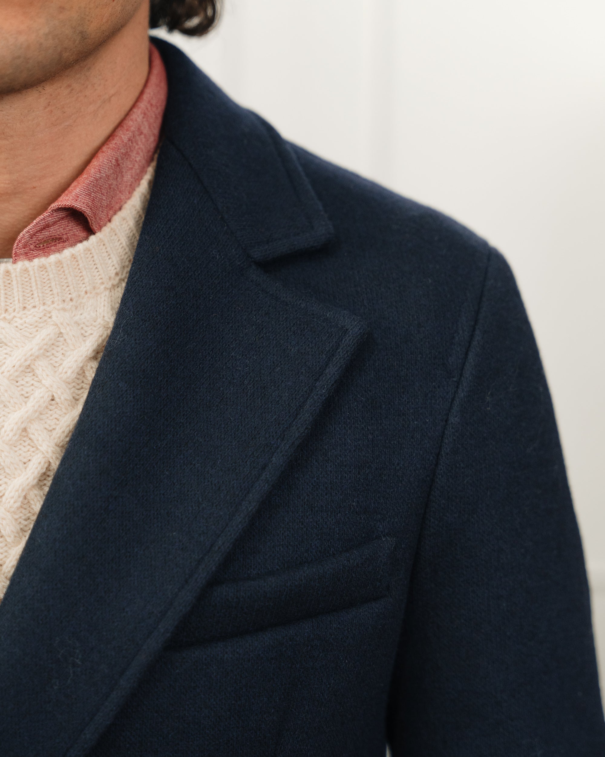 Dark-blue double-breasted coat, Made in Italy | Velasca