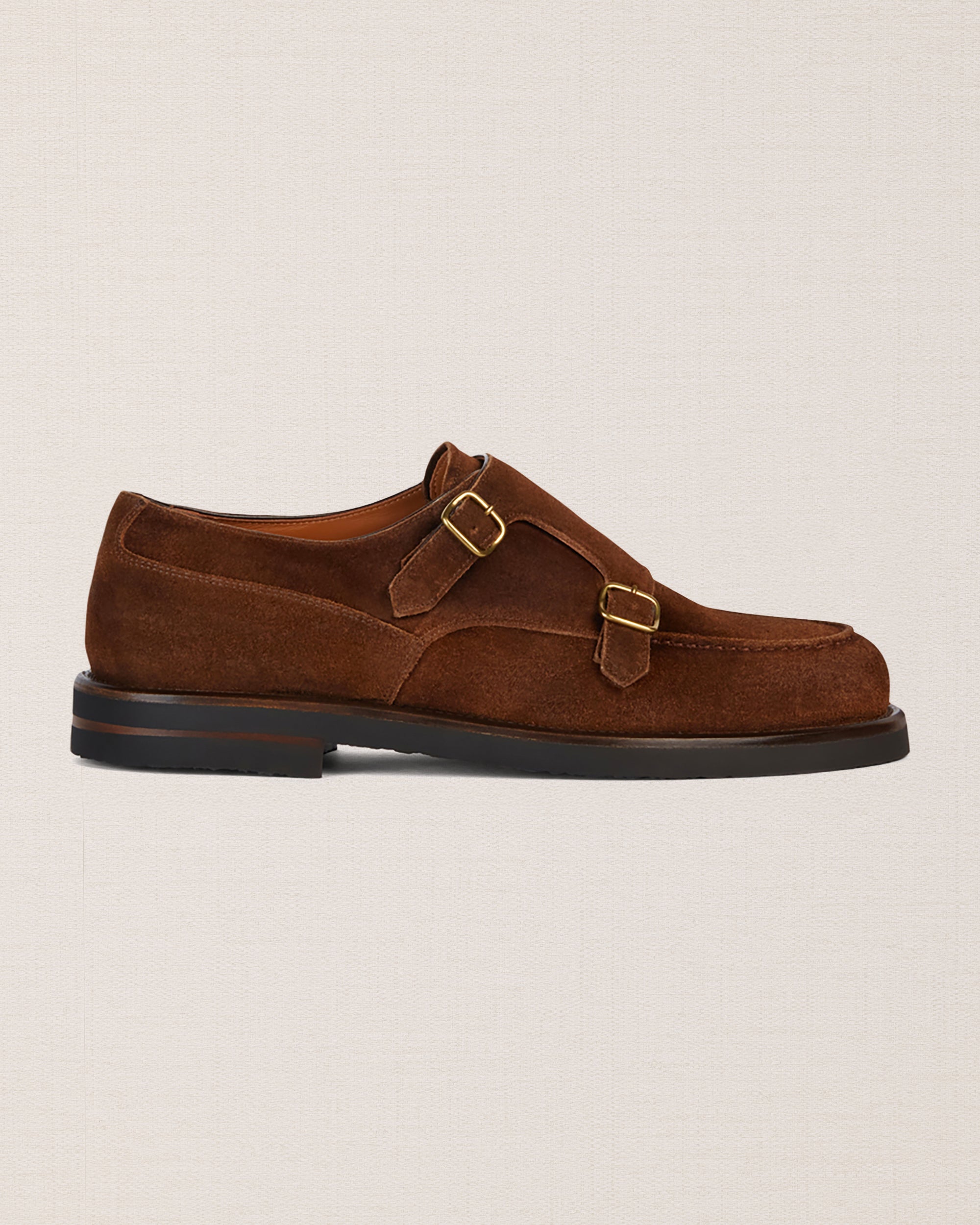 Velasca | Men's brown double buckle suede shoes, Made in Italy