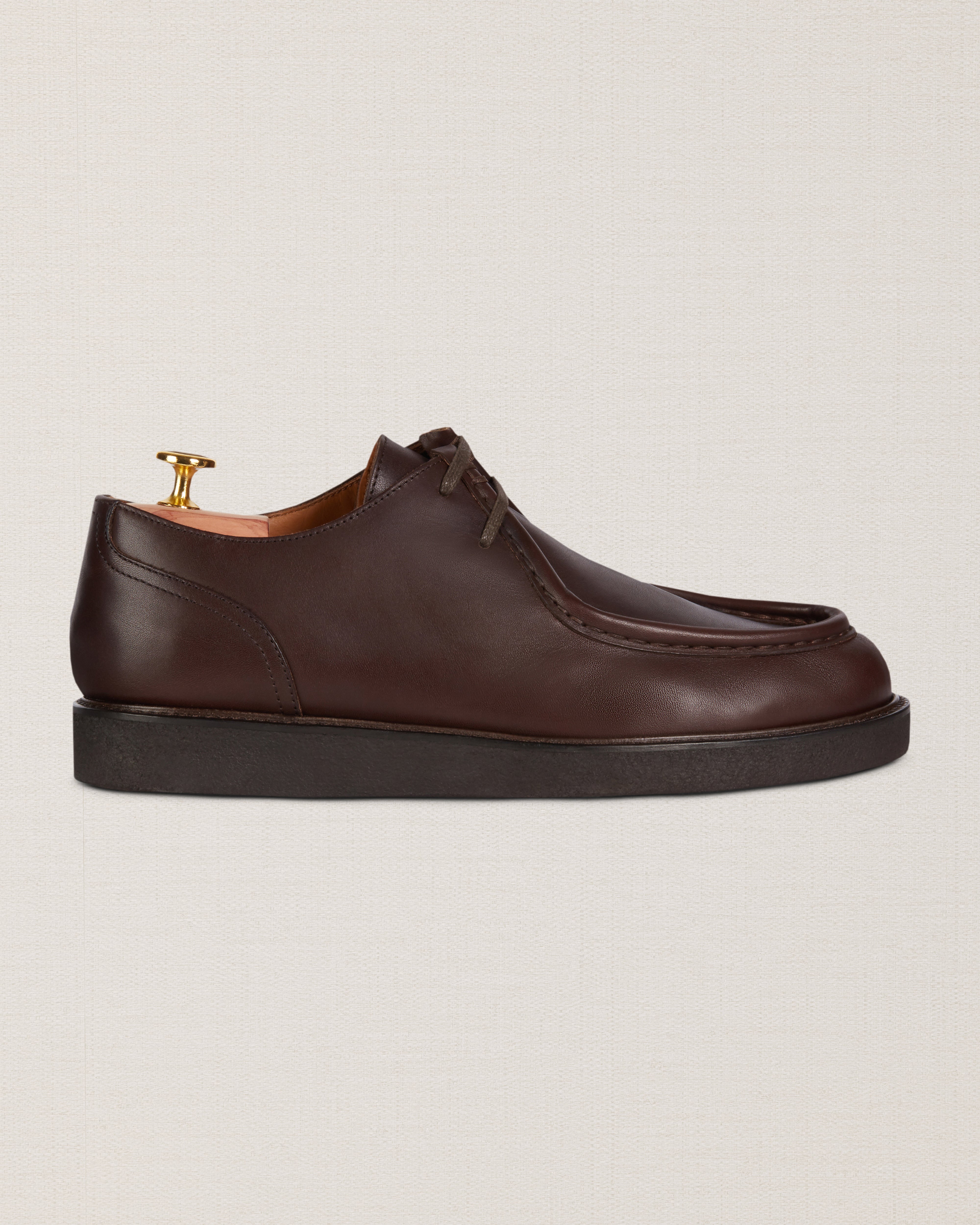 Men's smooth leather lace-up shoes