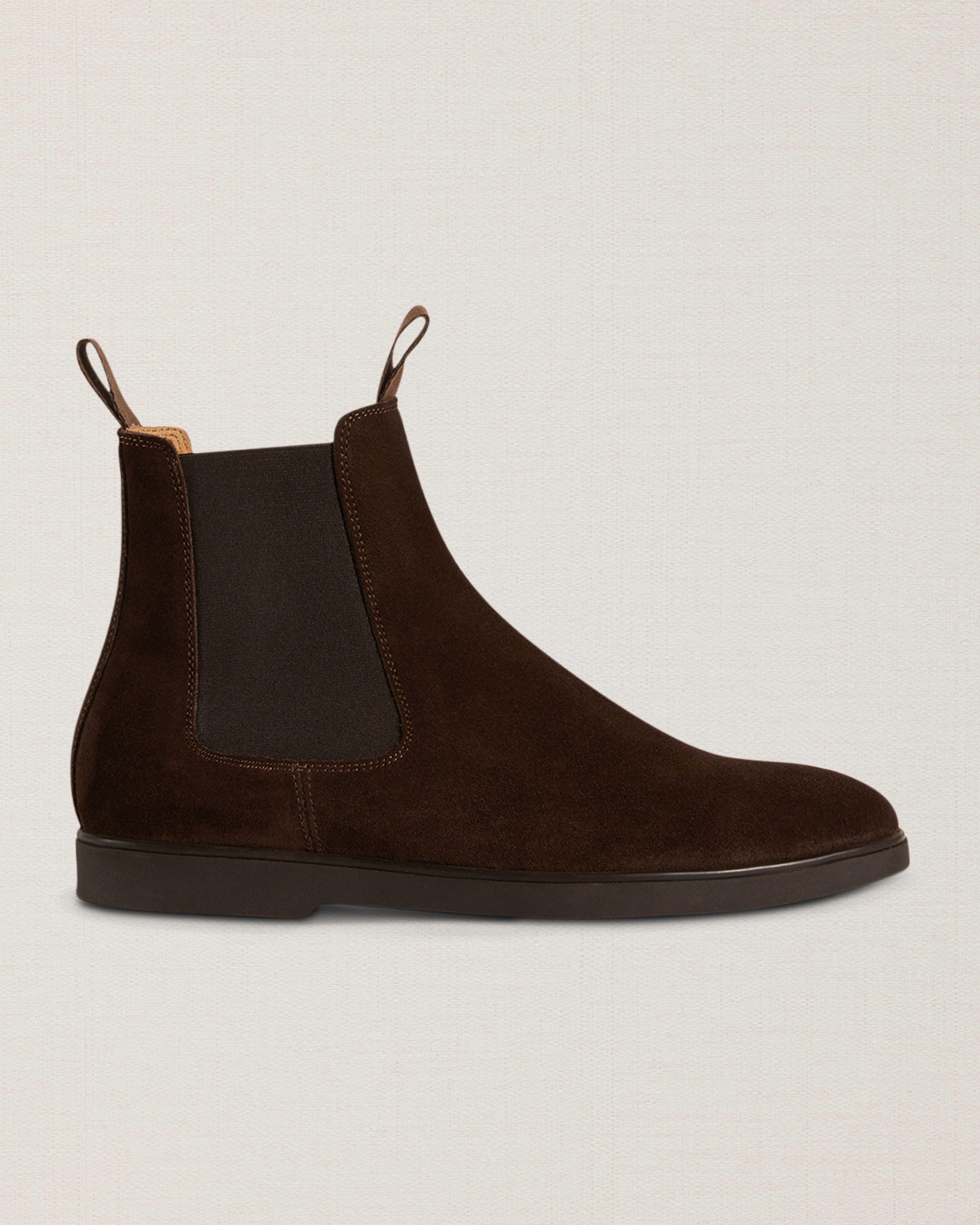 Men's dark brown Chelsea boots in suede leather | Velasca