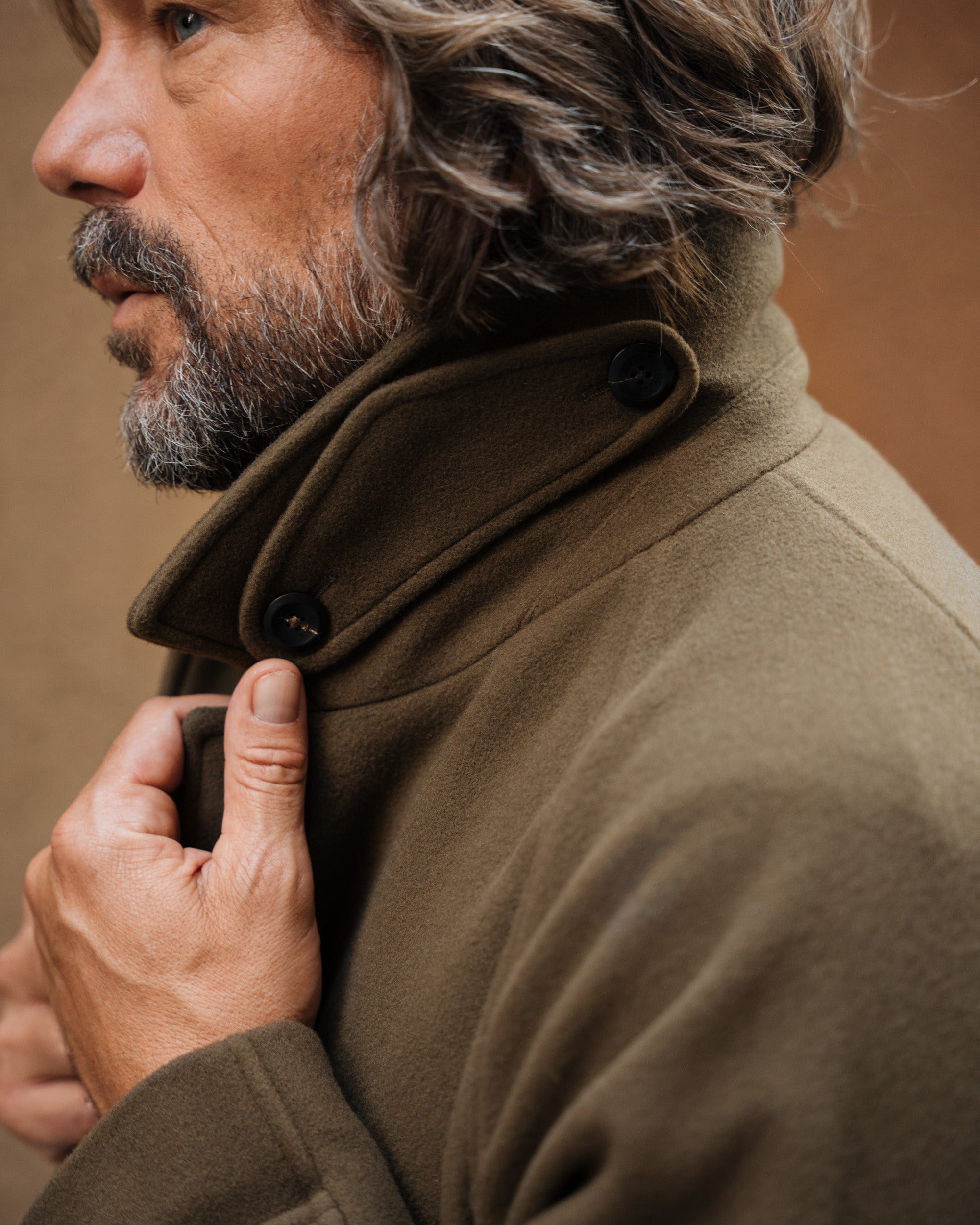 Velasca | Single-breasted earth brown coat, made in Italy