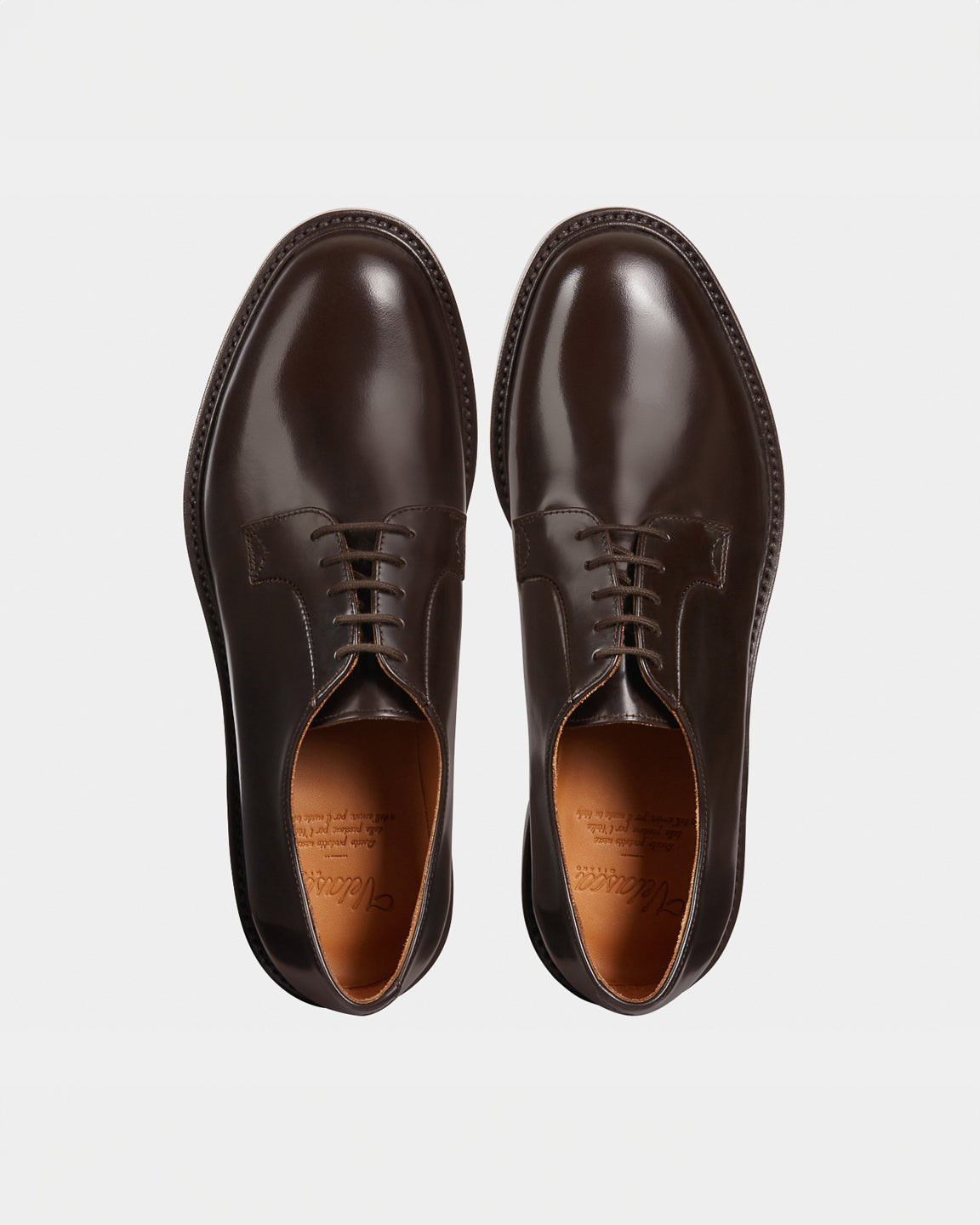 Men's classic brown leather Derby shoes | Velasca