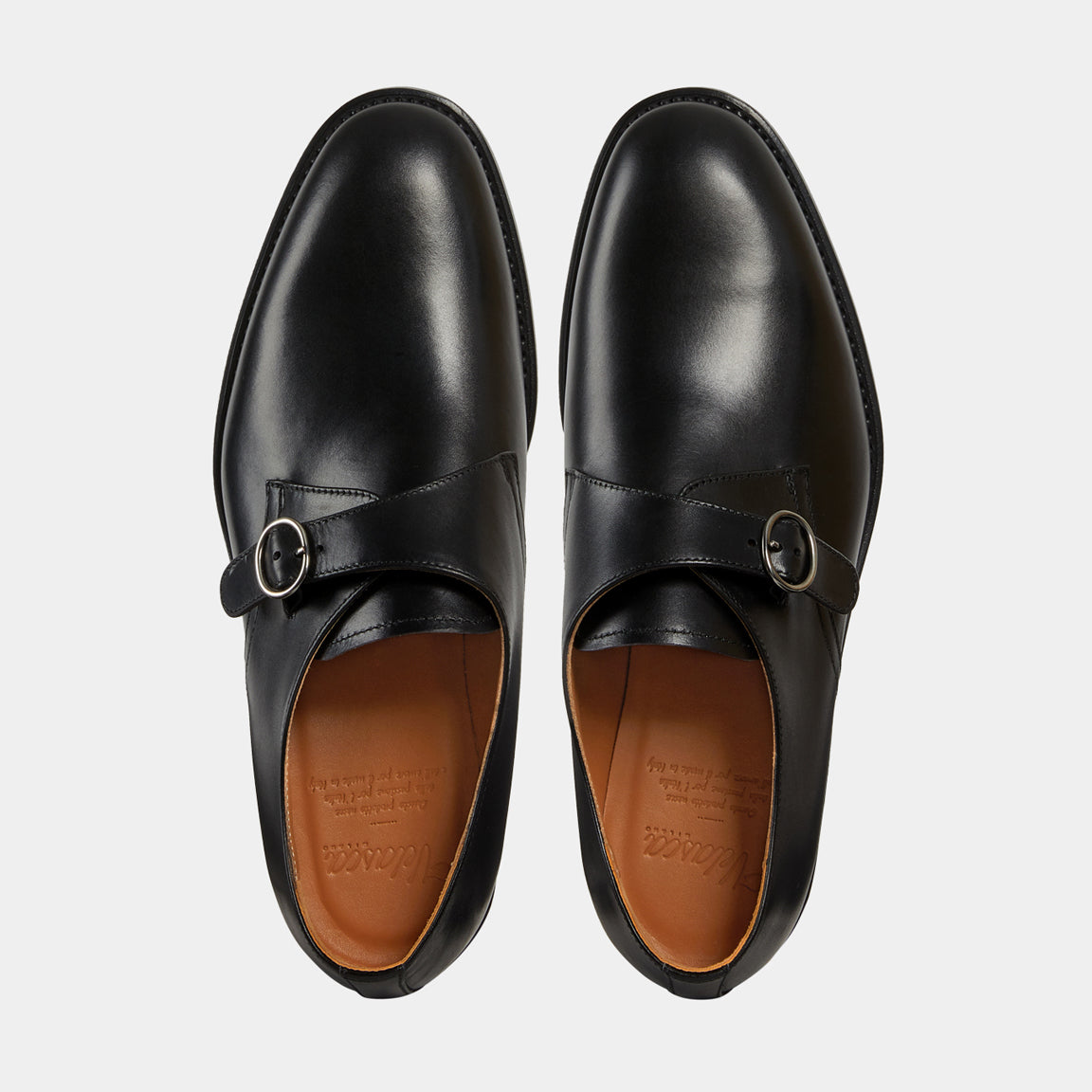black monk strap dress shoes Men's classic black Single Monk Strap shoes