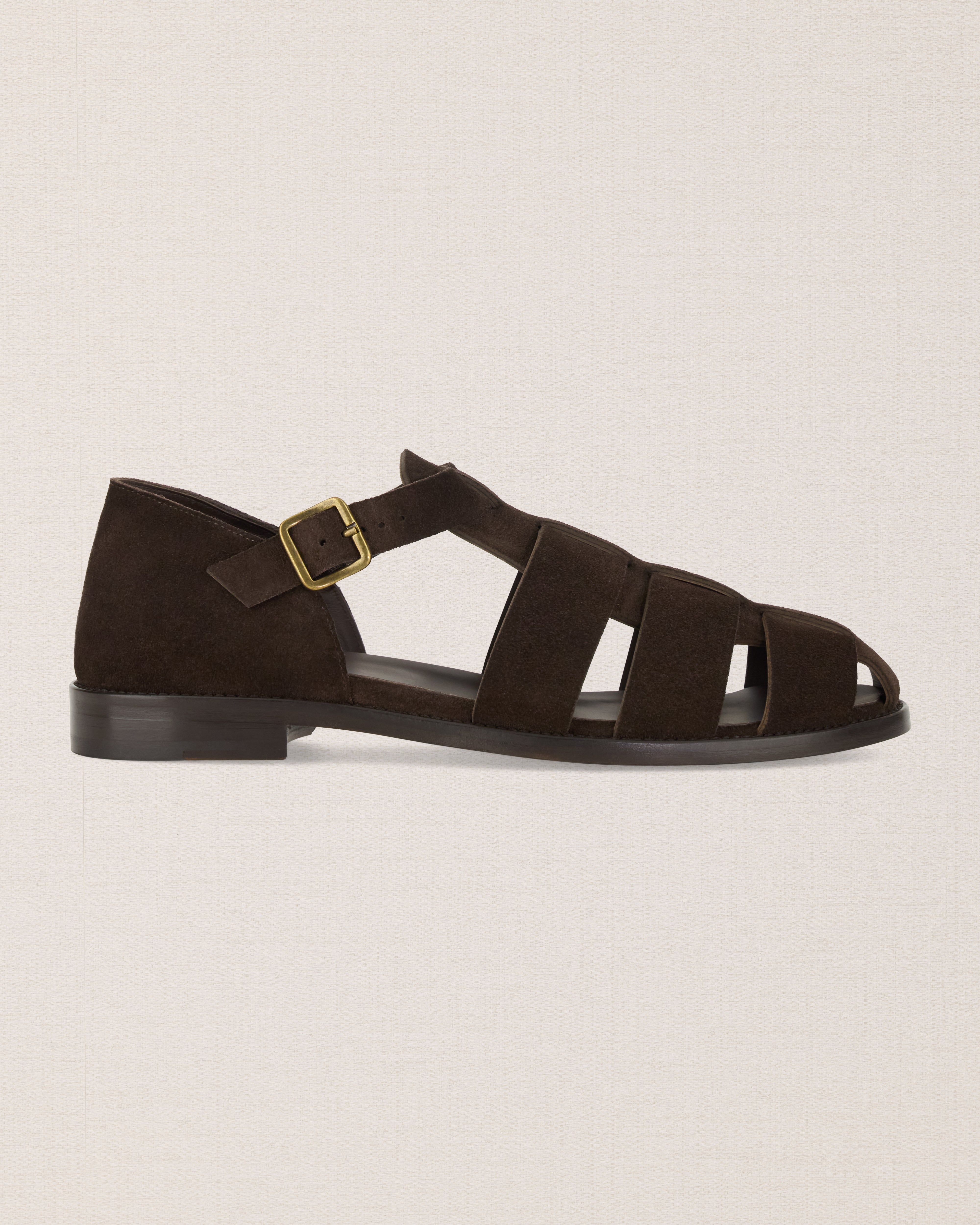 Men's brown suede leather gladiator sandals | Velasca