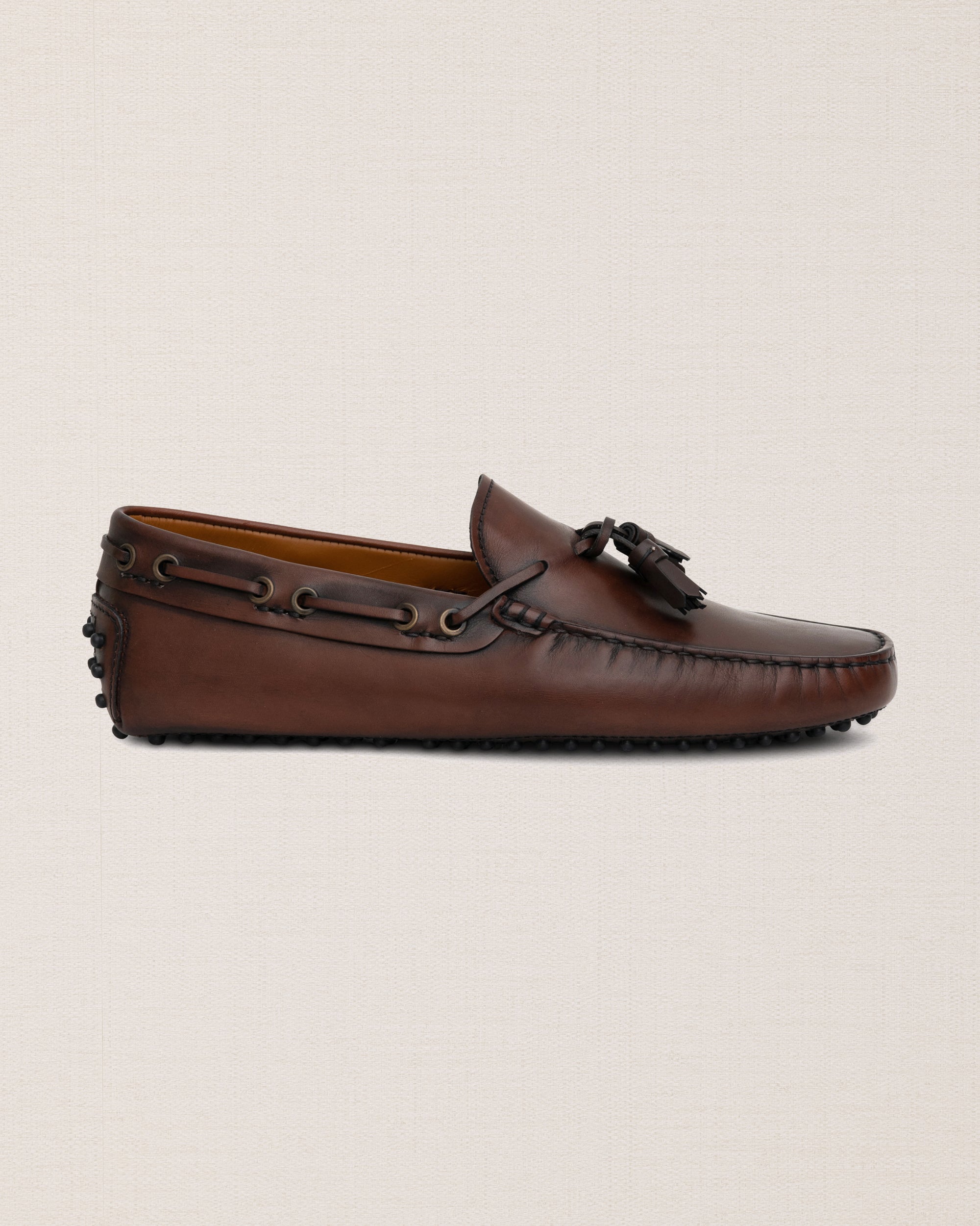 Pigottee | Men's brown leather Moccasins with Tassels | Velasca