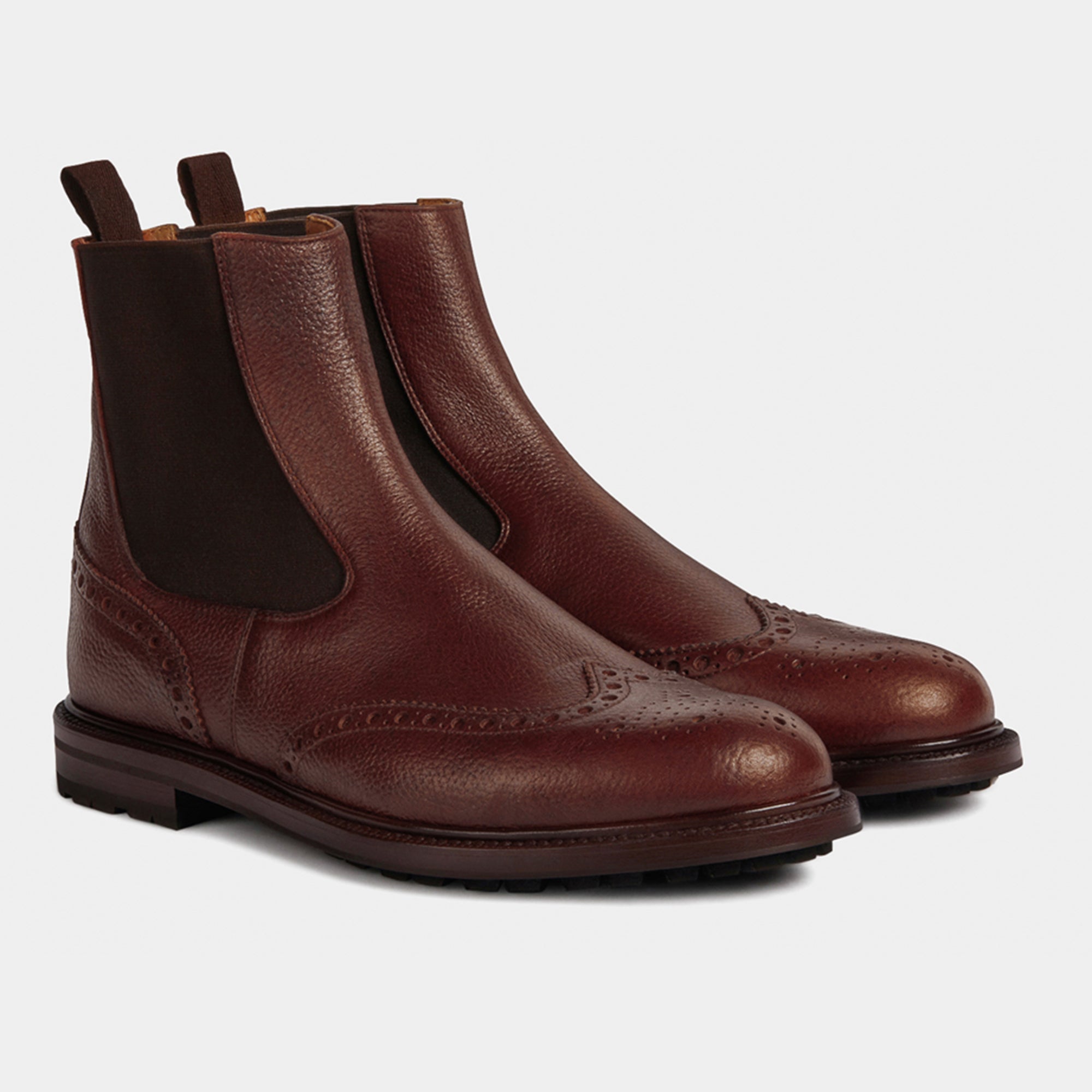Burgundy Chelsea ankle boot in hammered leather | Velasca