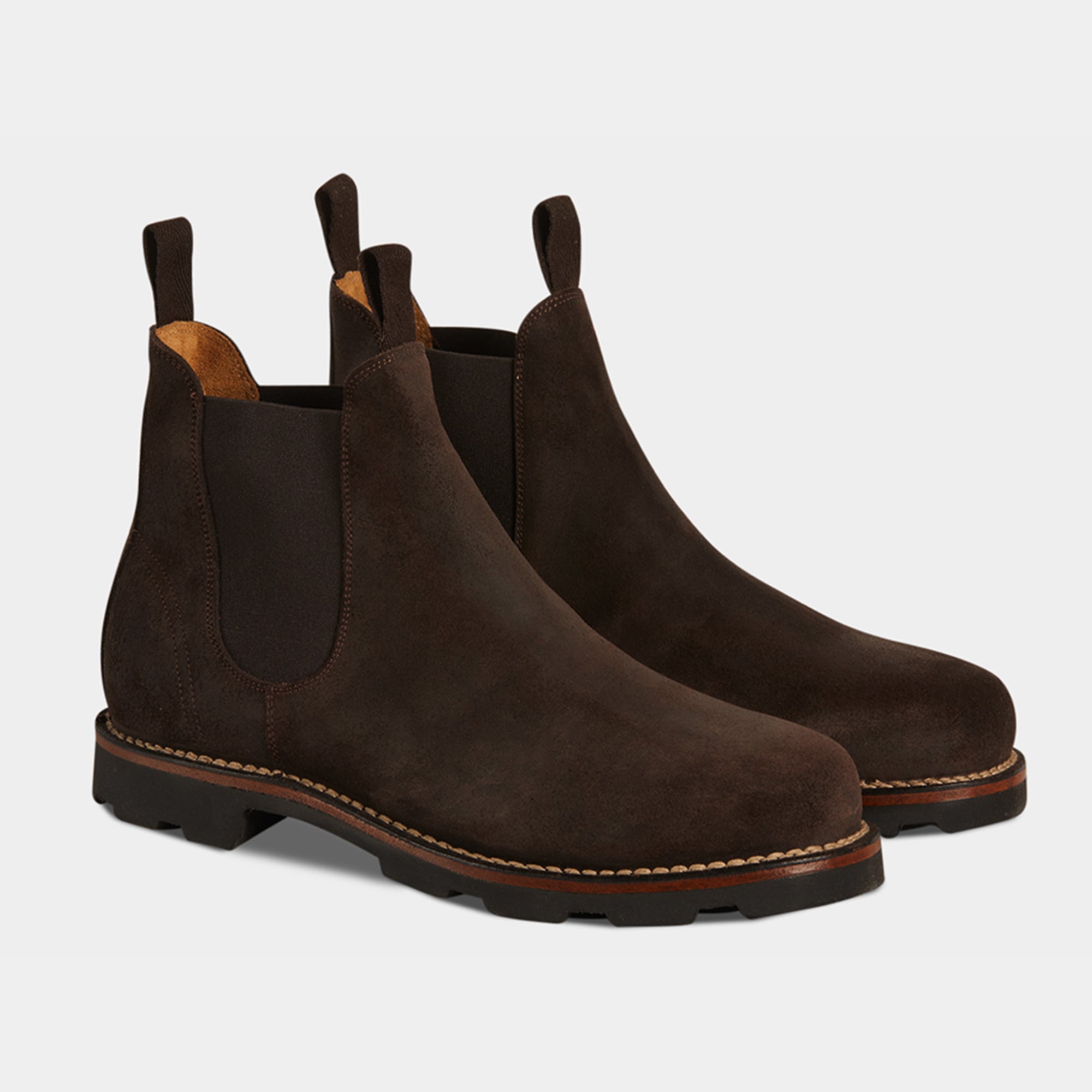 Men's Chelsea ankle boots in greased leather and Carrarmato