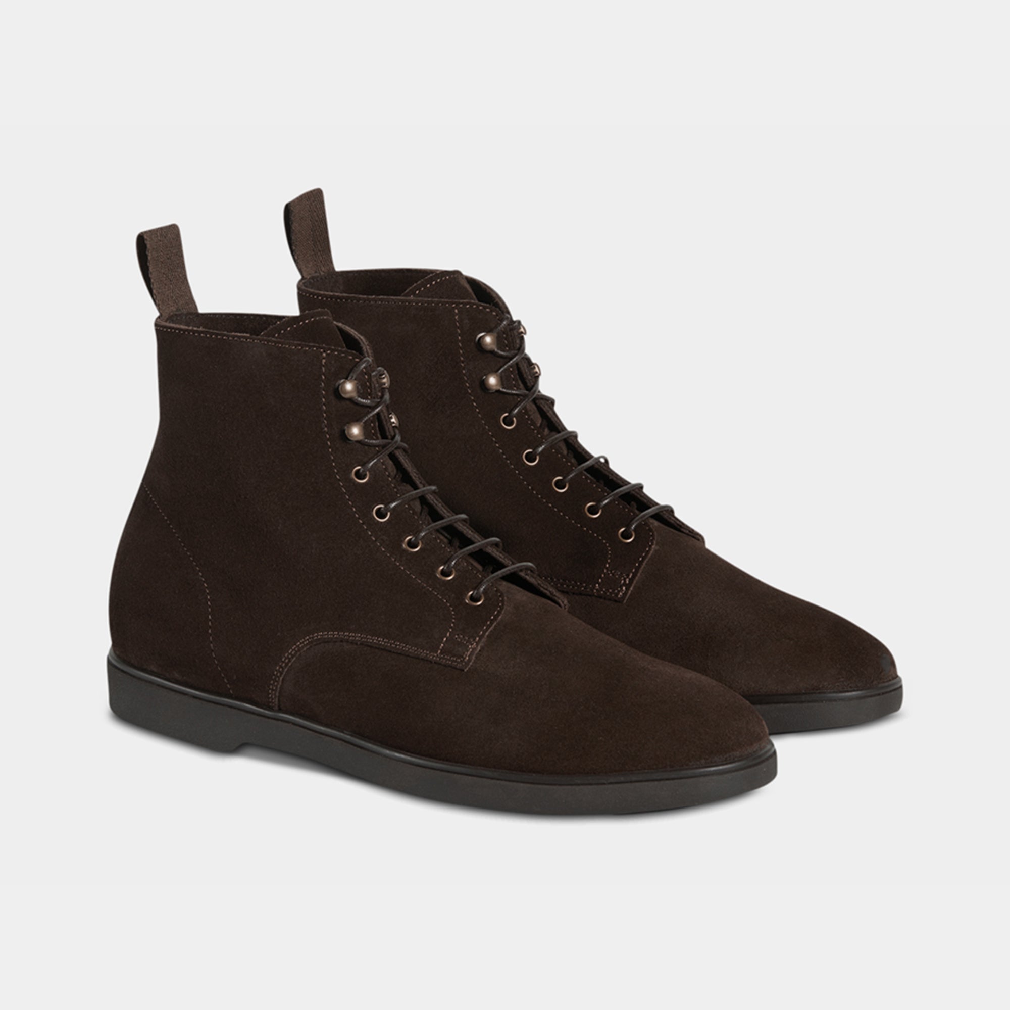 Men's dark brown laced boots in suede leather | Velasca Men's dark brown laced boots in suede leather | Velasca