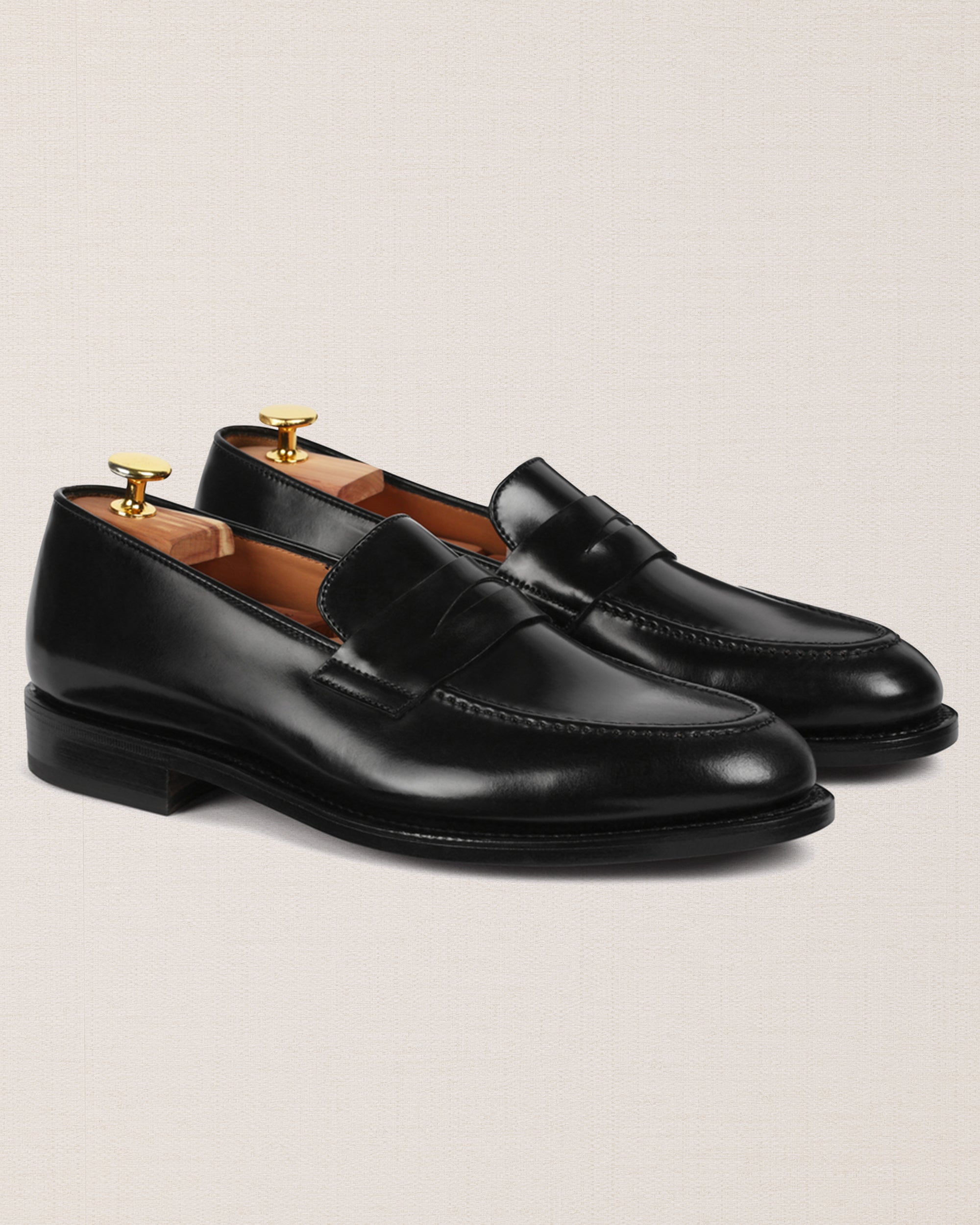 イタルボランテ　italvolanti formal super Velasca | Men's black Tapered Loafers in cordovan leather