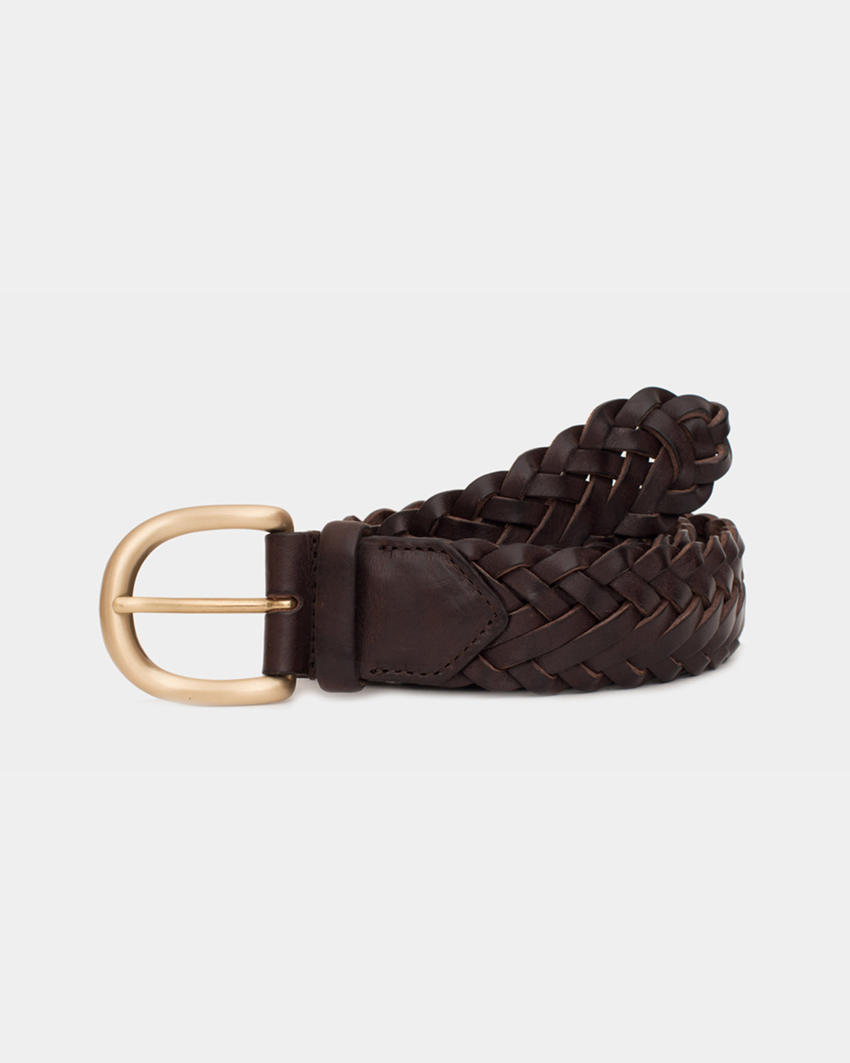 Linea Pelle Braided Double-Buckle Leather Waist Belt - Dark Brown size S Linea Pelle Size L Women main image 3