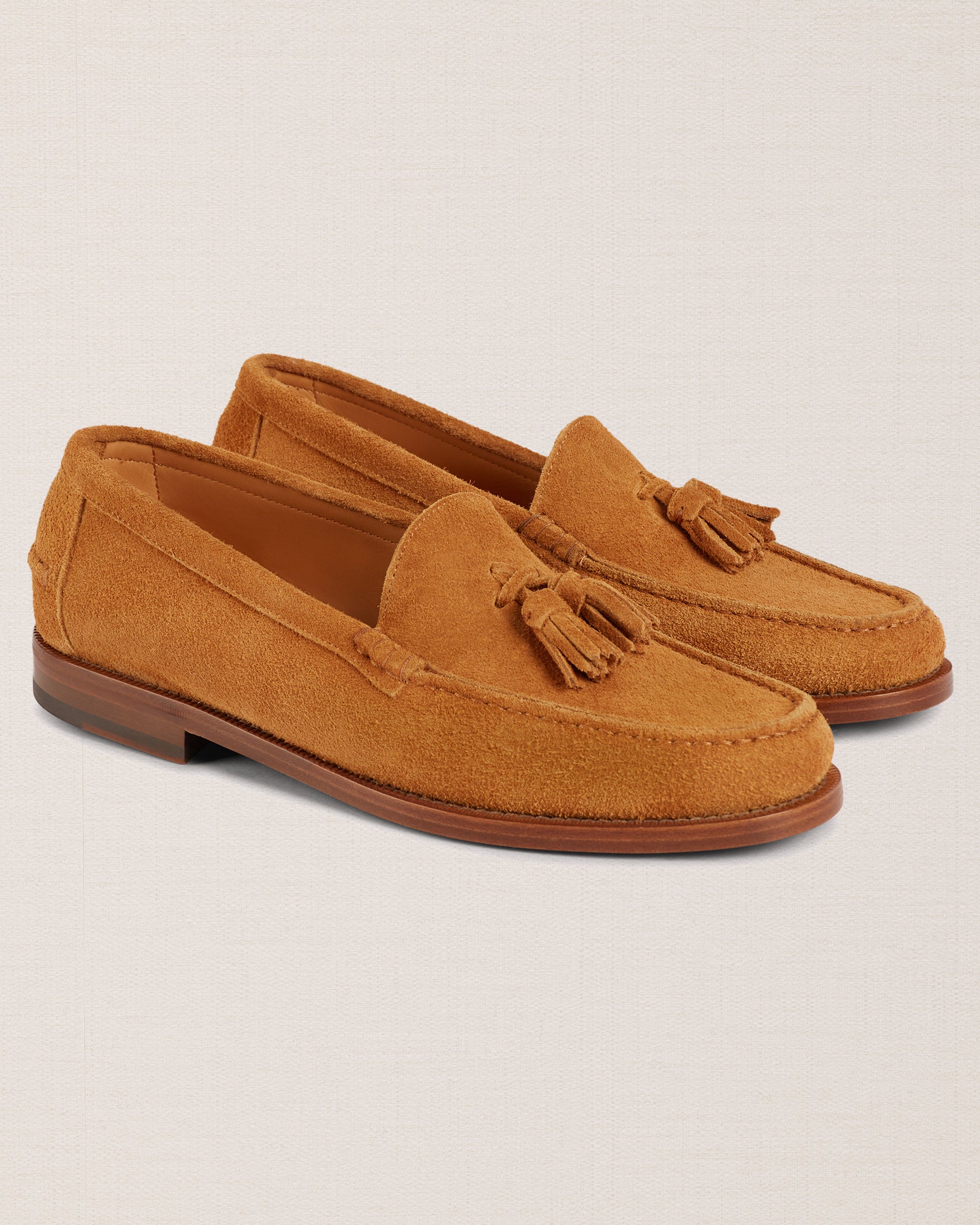 Velasca | College tassel loafers, in genuine beige leather
