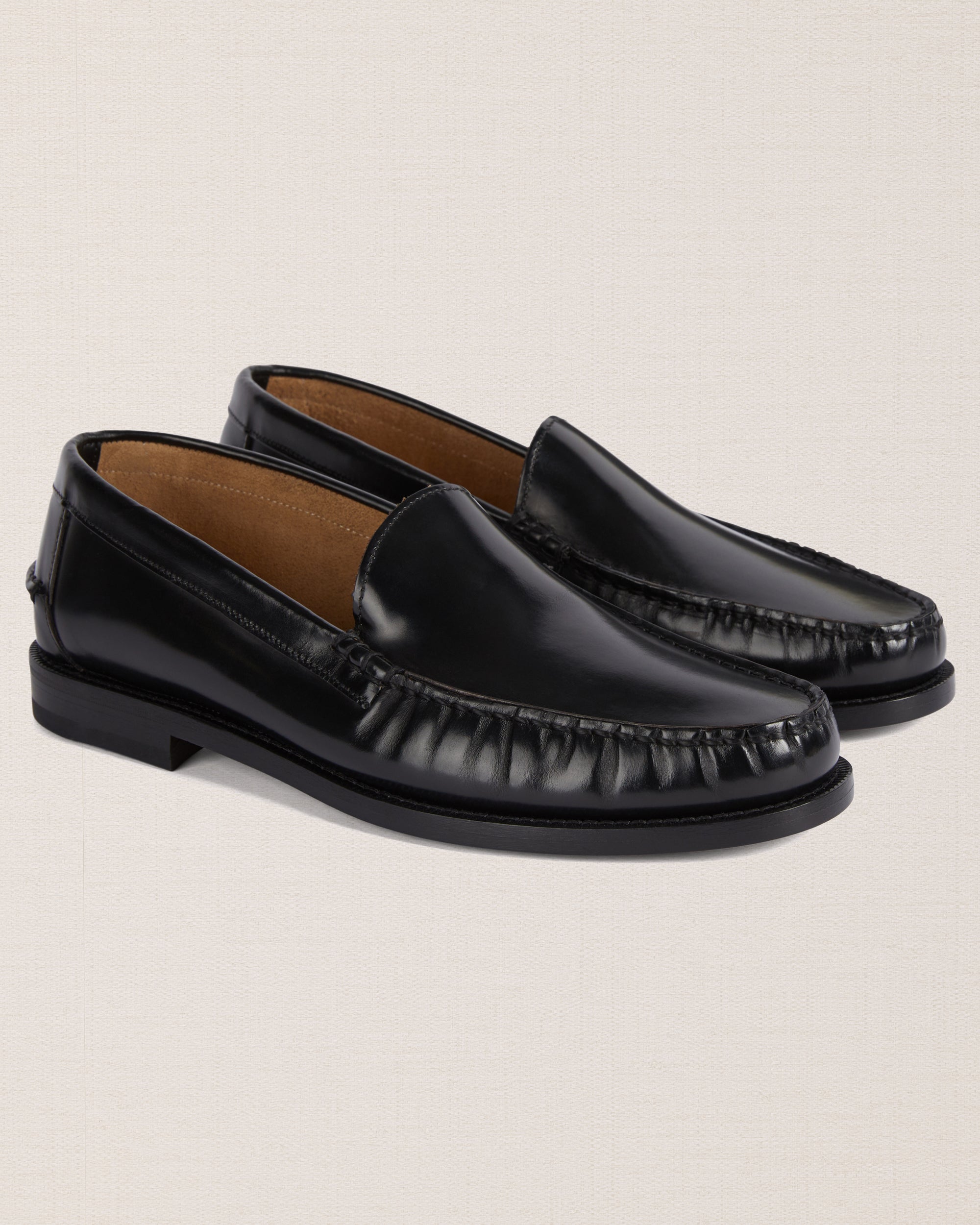 Velasca Men\'s Black Leather Penny Loafers with Tan Interior 8.5 / 41.5 Velasca | Men main image 4