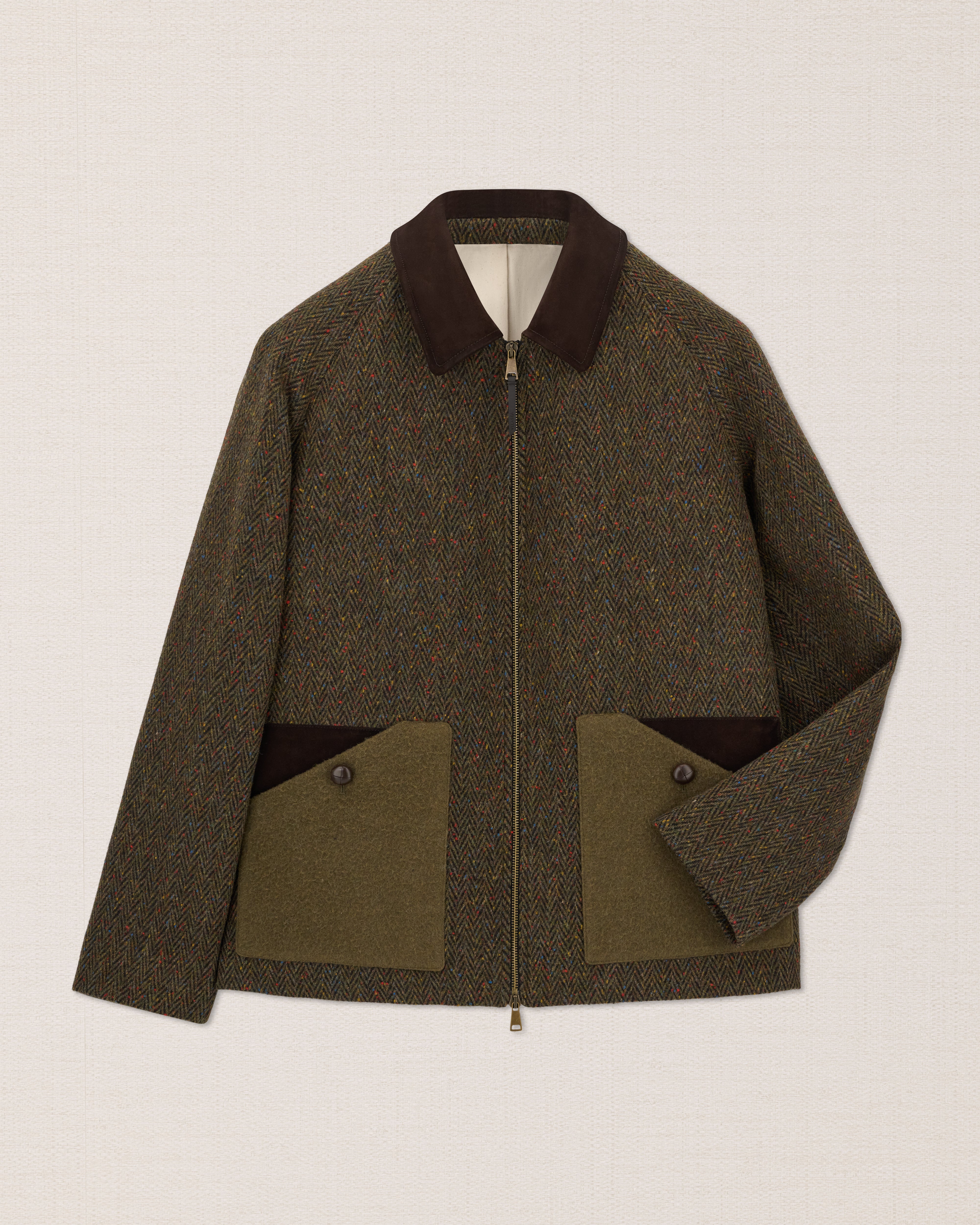 Men's green wool field jacket, Made in Italy | Velasca