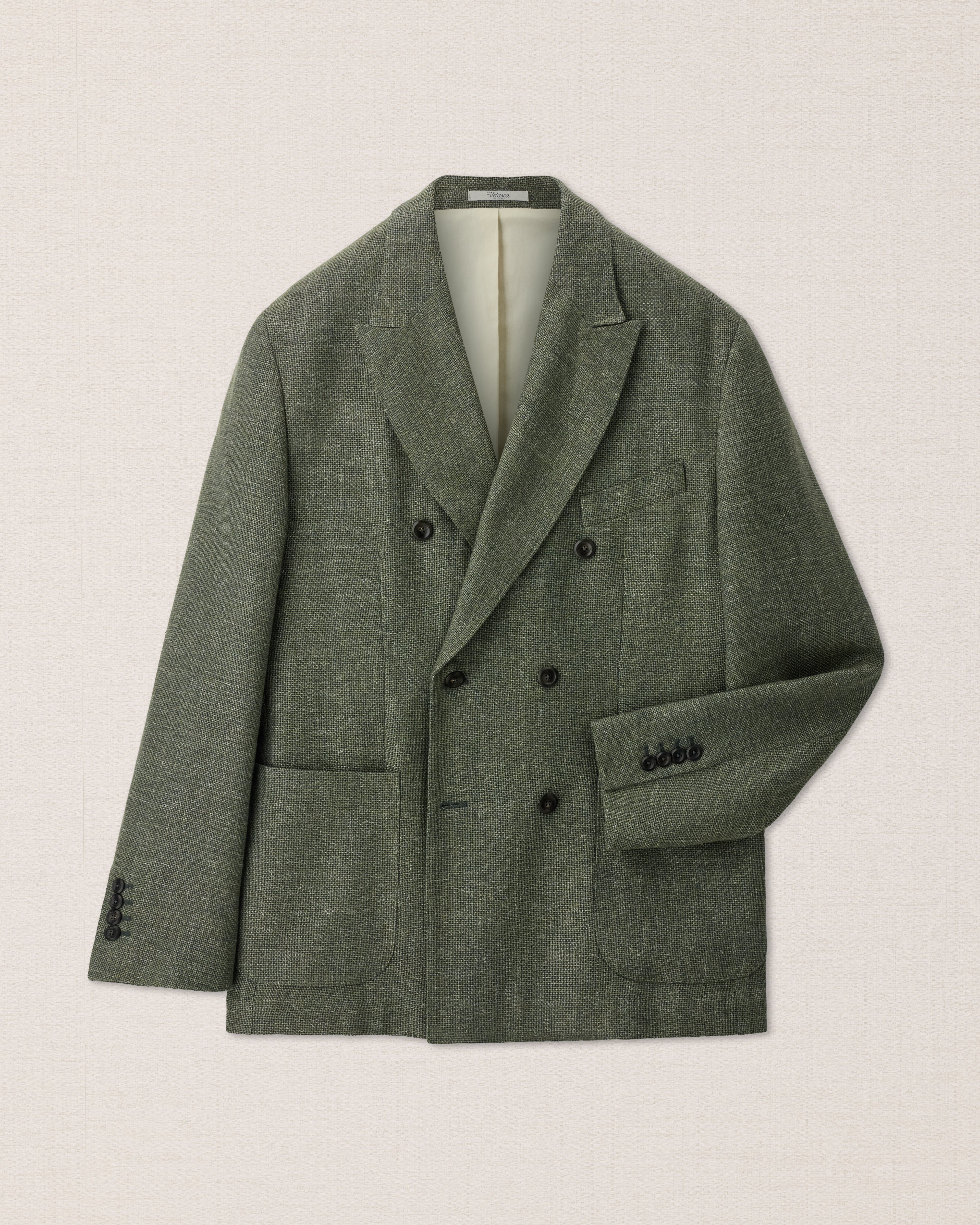 ジャケット・アウター Double breasted Blazer laubeblanc Green wool linen summer mens blazer, Made in Italy | Velasca