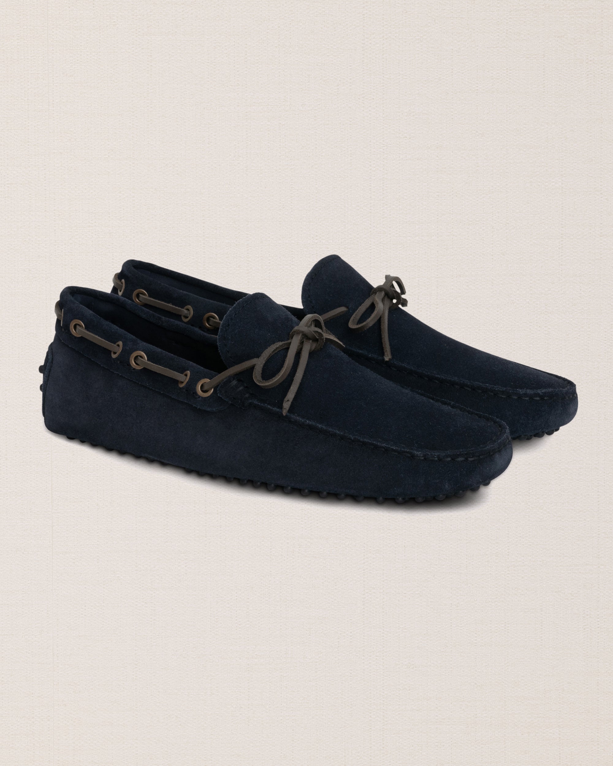 Men's blue suede leather Moccasins | Velasca