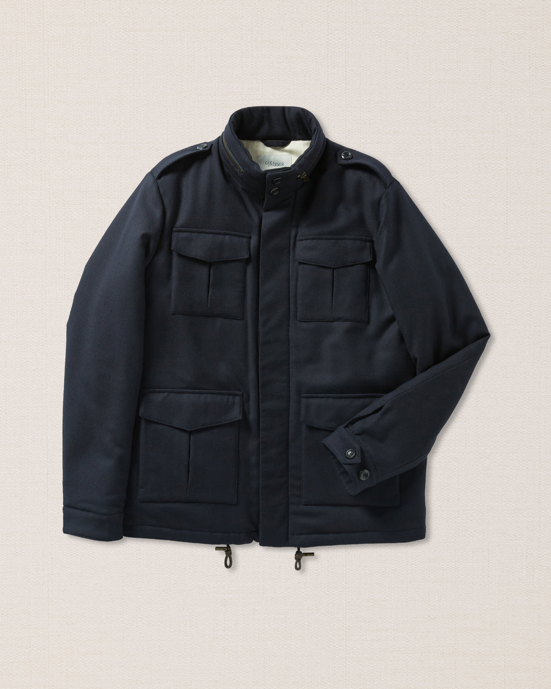 Dark-blue wool field jacket, Made in Italy | Velasca
