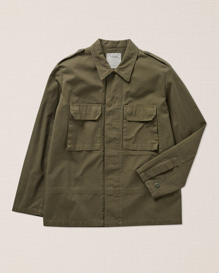 Green cotton field jacket for men, Made in Italy | Velasca