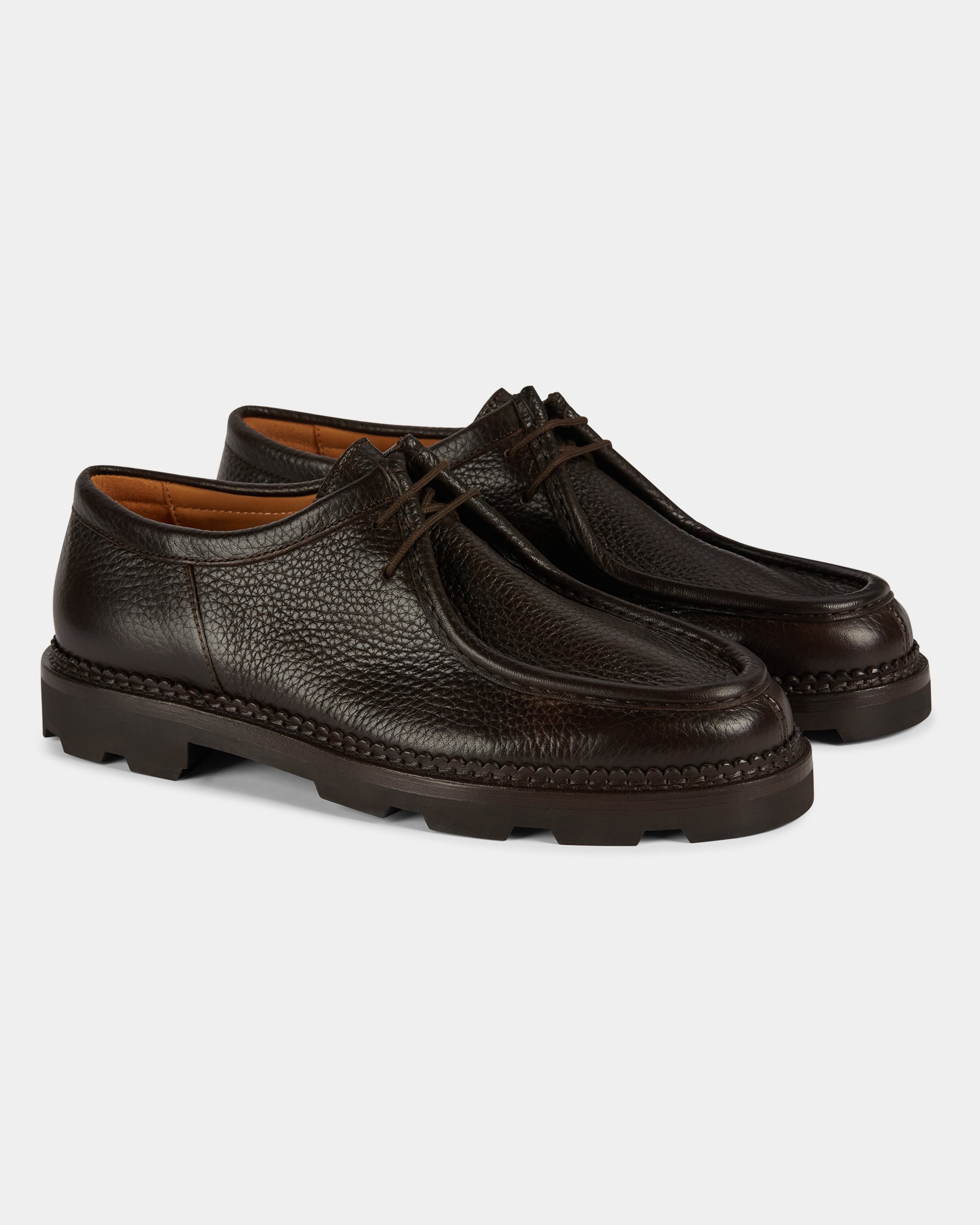 Tumbled leather lace-up shoes, 100% Made in Italy | Velasca