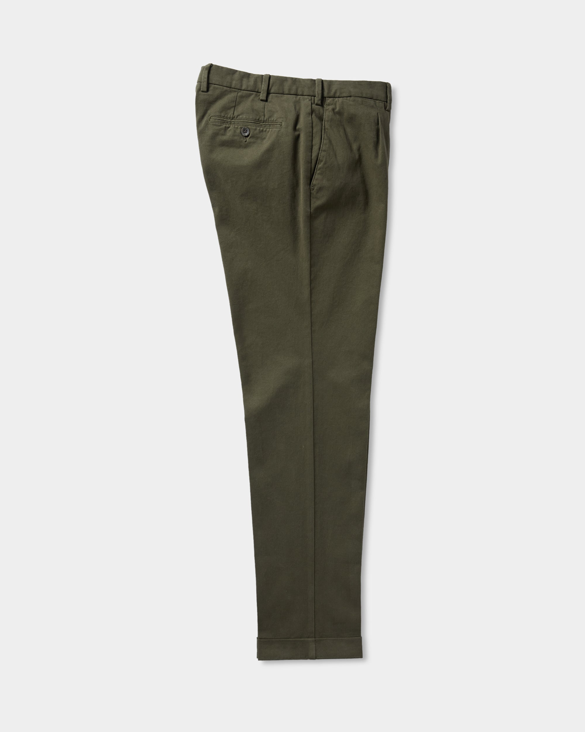 Velasca | Dark green pleated chino pants, made in Italy