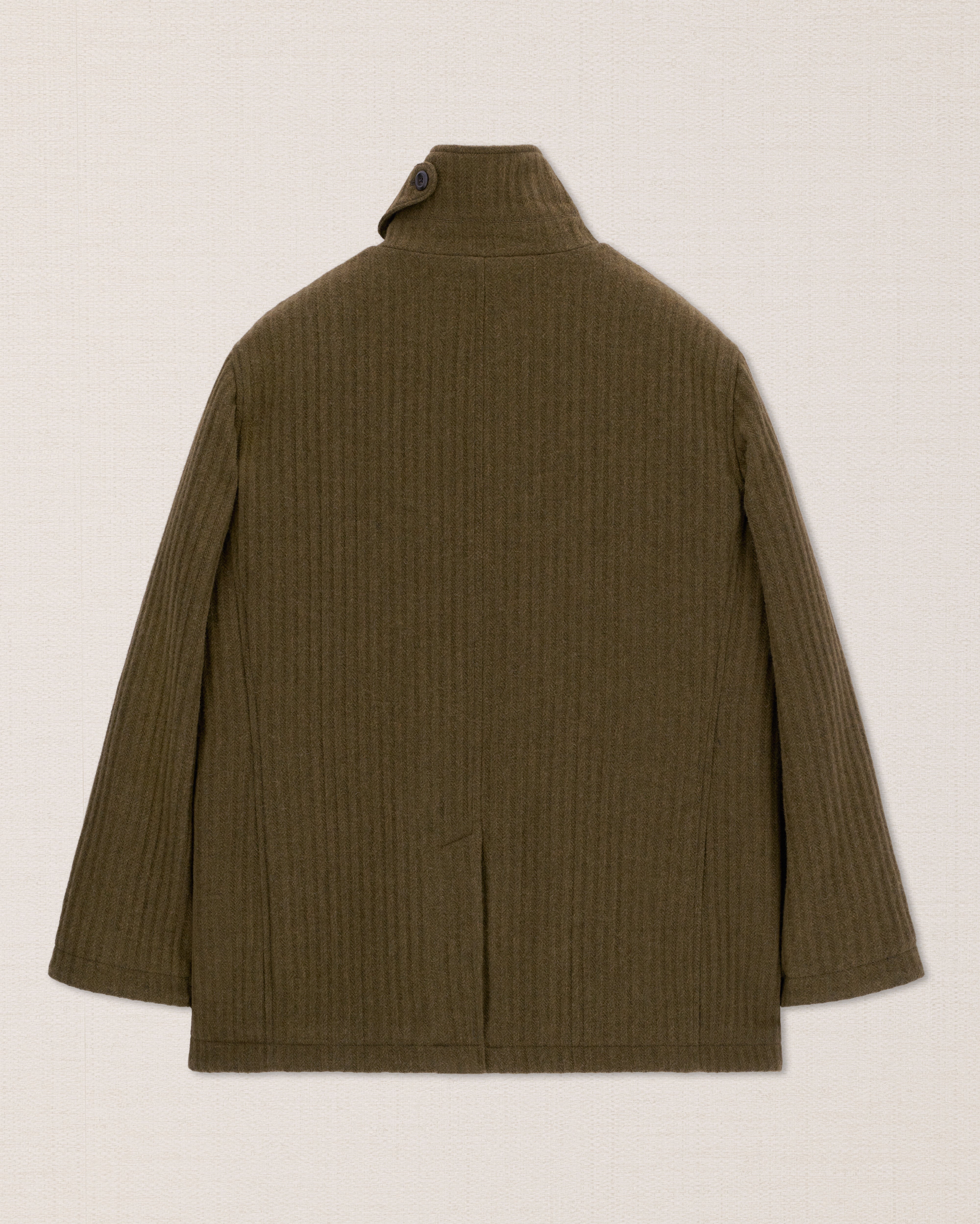 Men's green ribbed wool Field jacket Made in Italy | Velasca