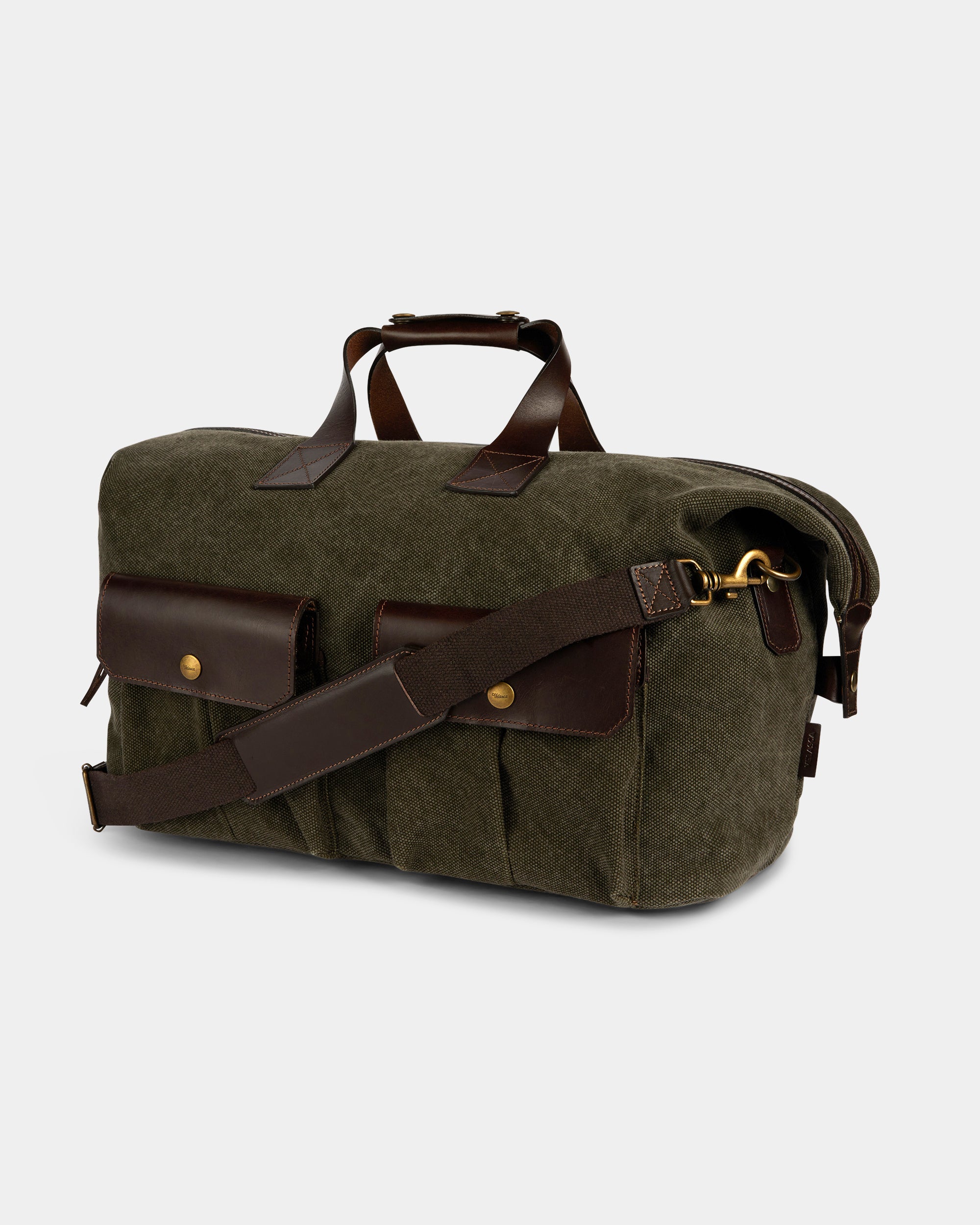 Men's canvas and leather weekender travel bag | Velasca
