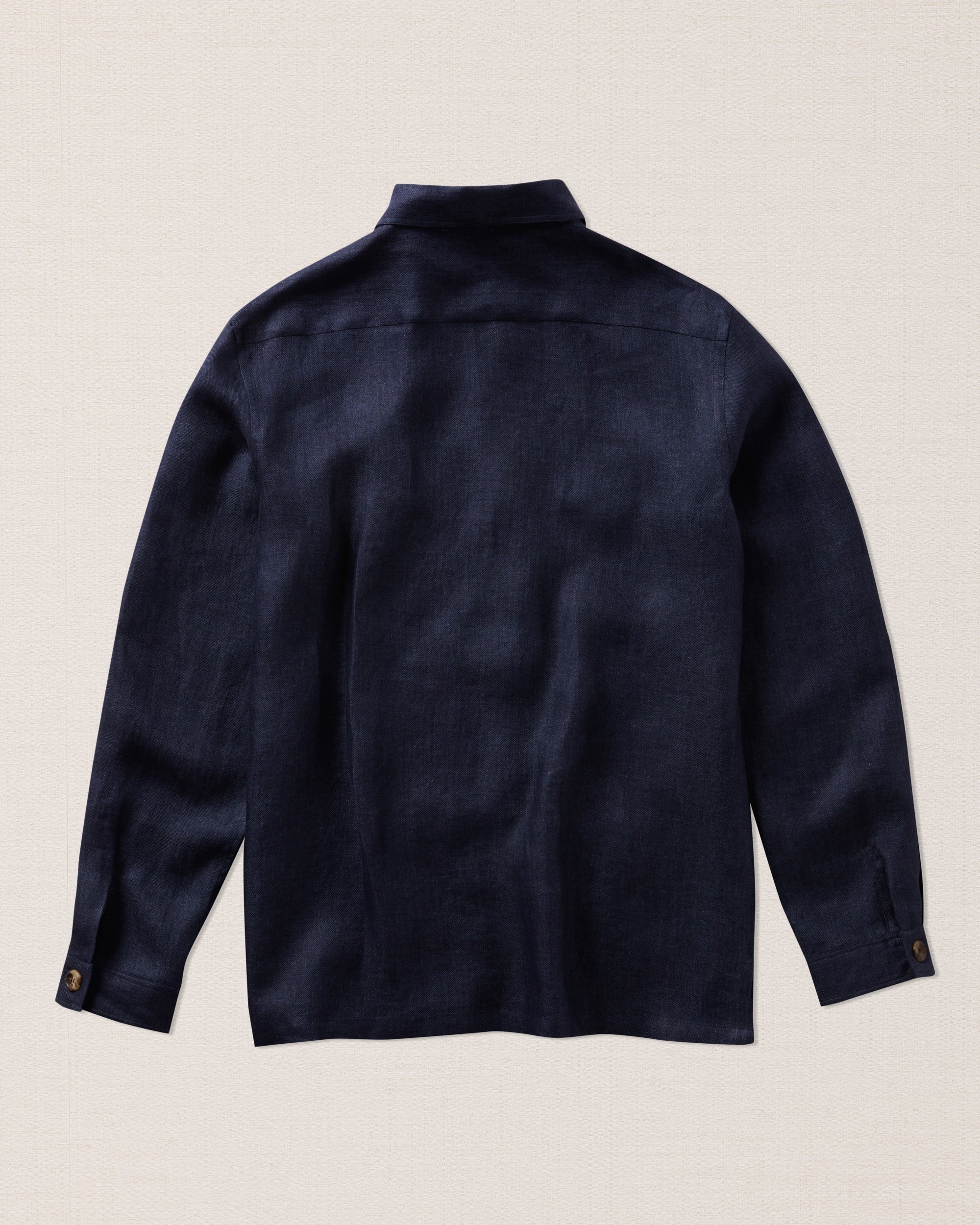 Dark blue linen safari shirt, Made in Italy | Velasca