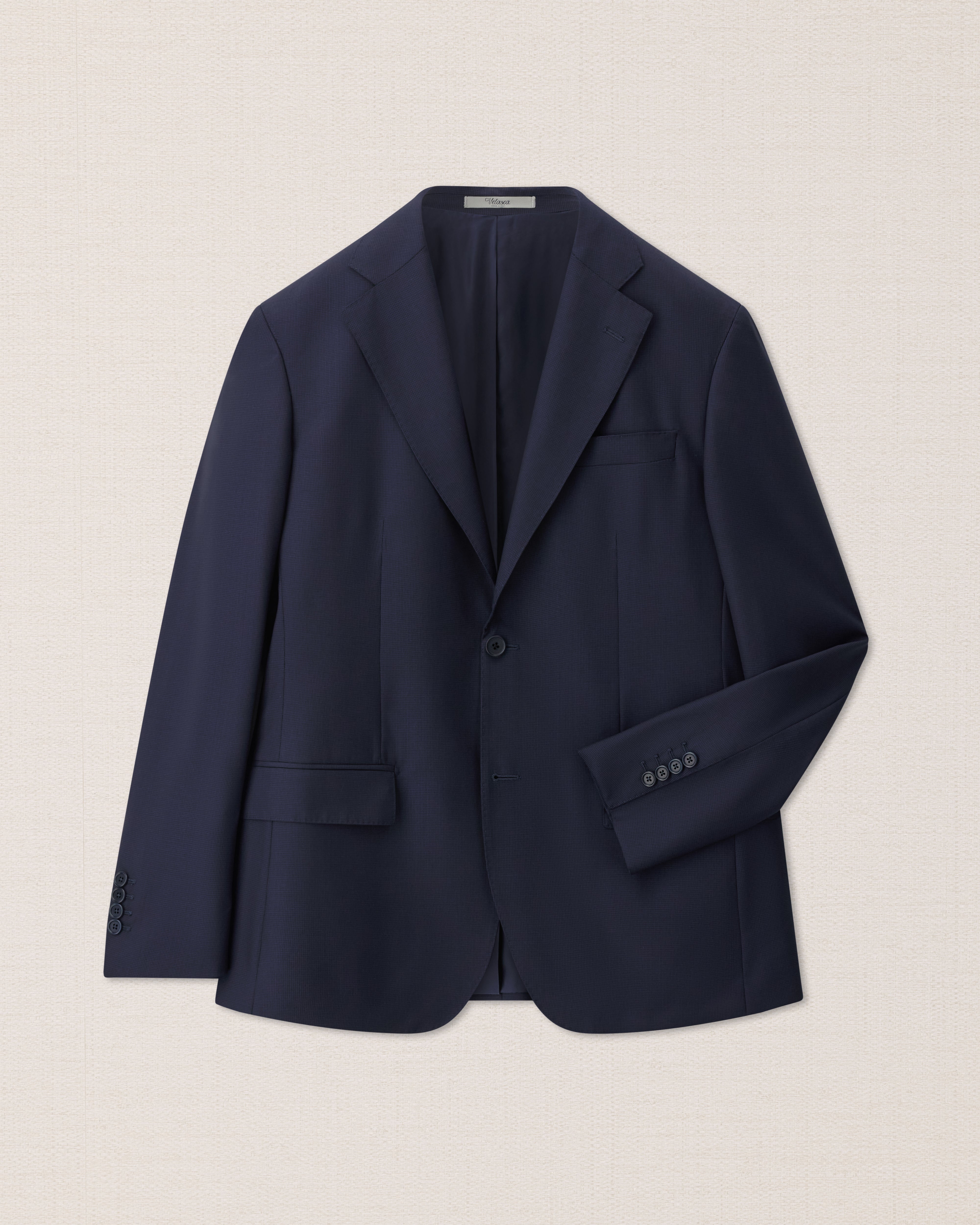 Summer blue pied de poule wool suit, Made in Italy | Velasca