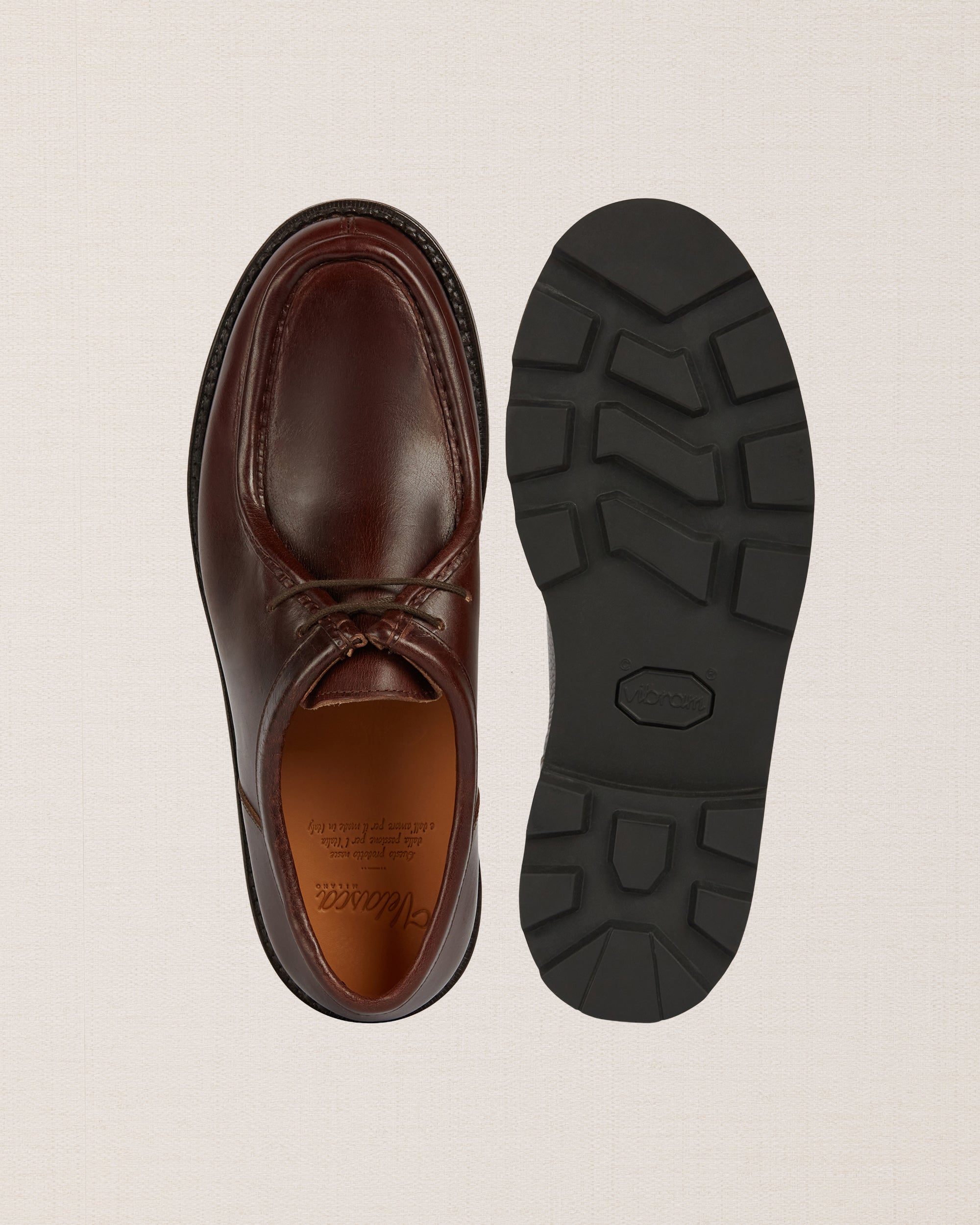 Artisanal brown leather lace-up shoes, Made in Italy | Velasca
