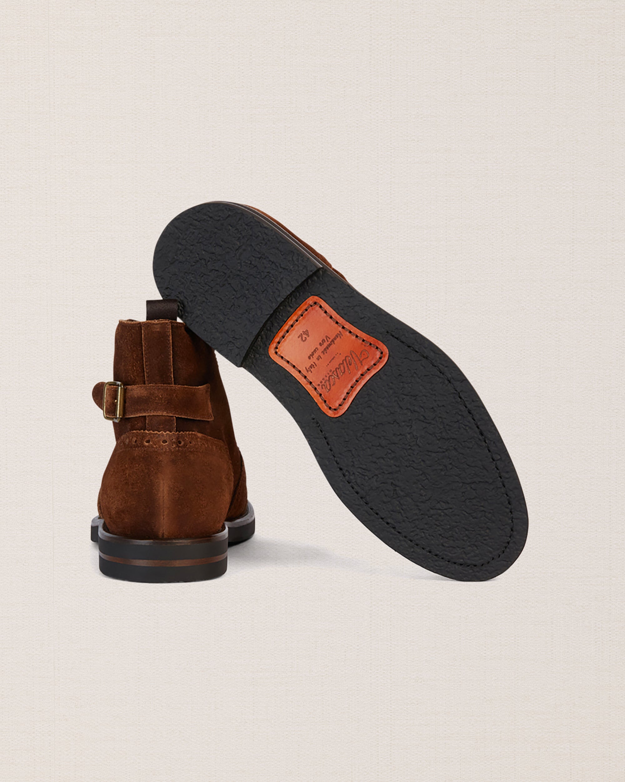 Velasca | Brown suede lace-up biker-inspired ankle boots display picture 1