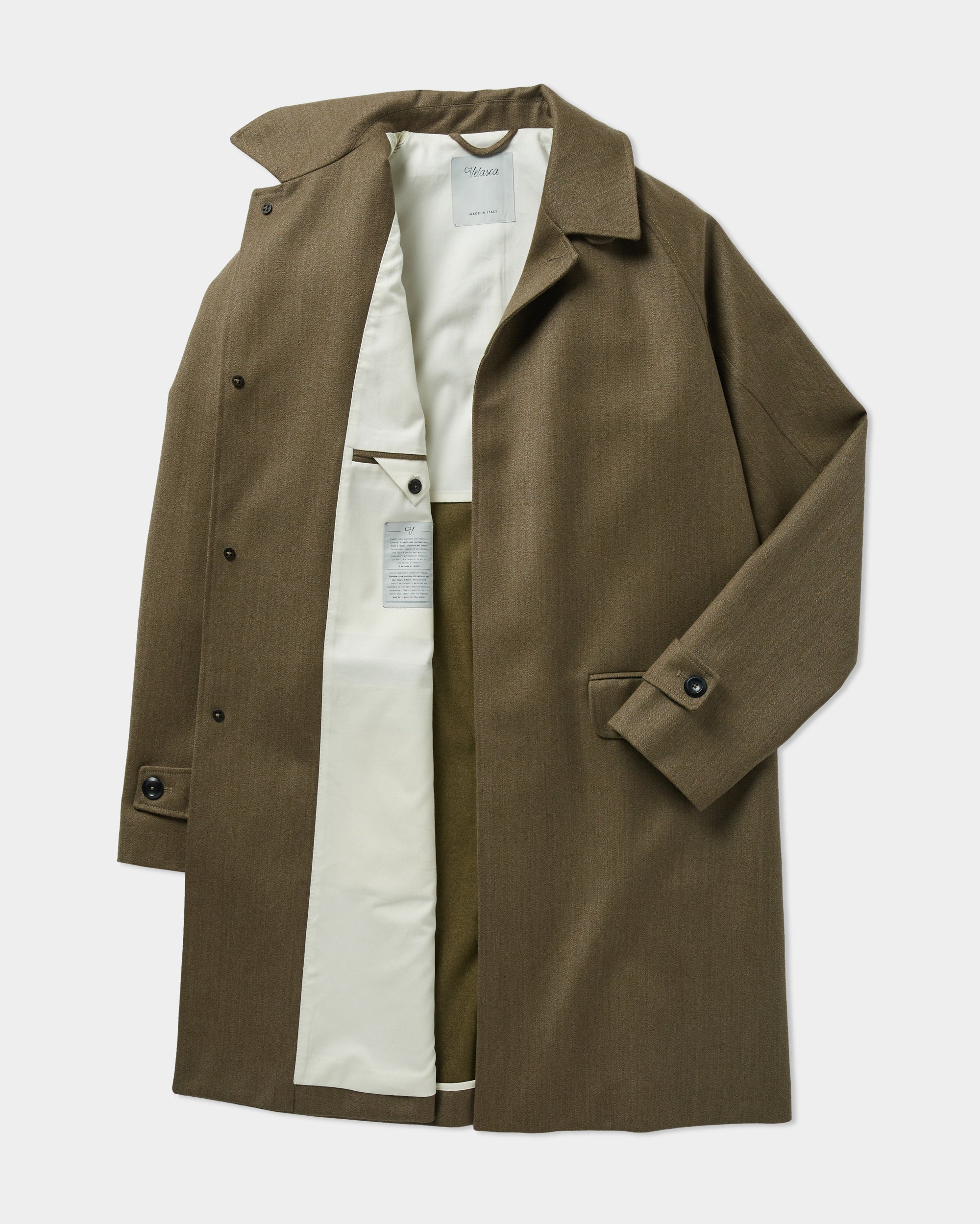 Velasca | Beige wool single-breasted coat, Made in Italy