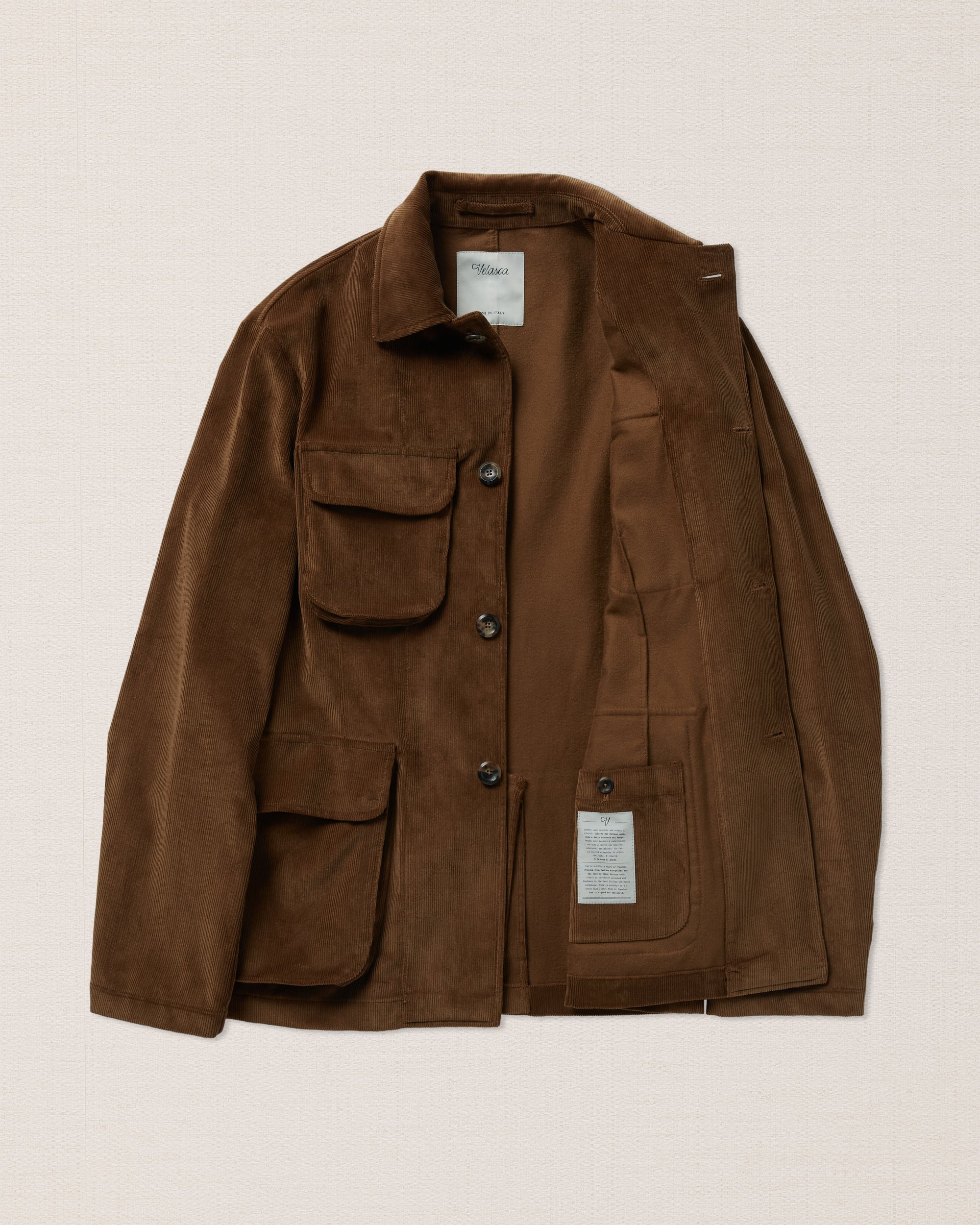 Brown corduroy warm Maremma jacket, Made in Italy | Velasca
