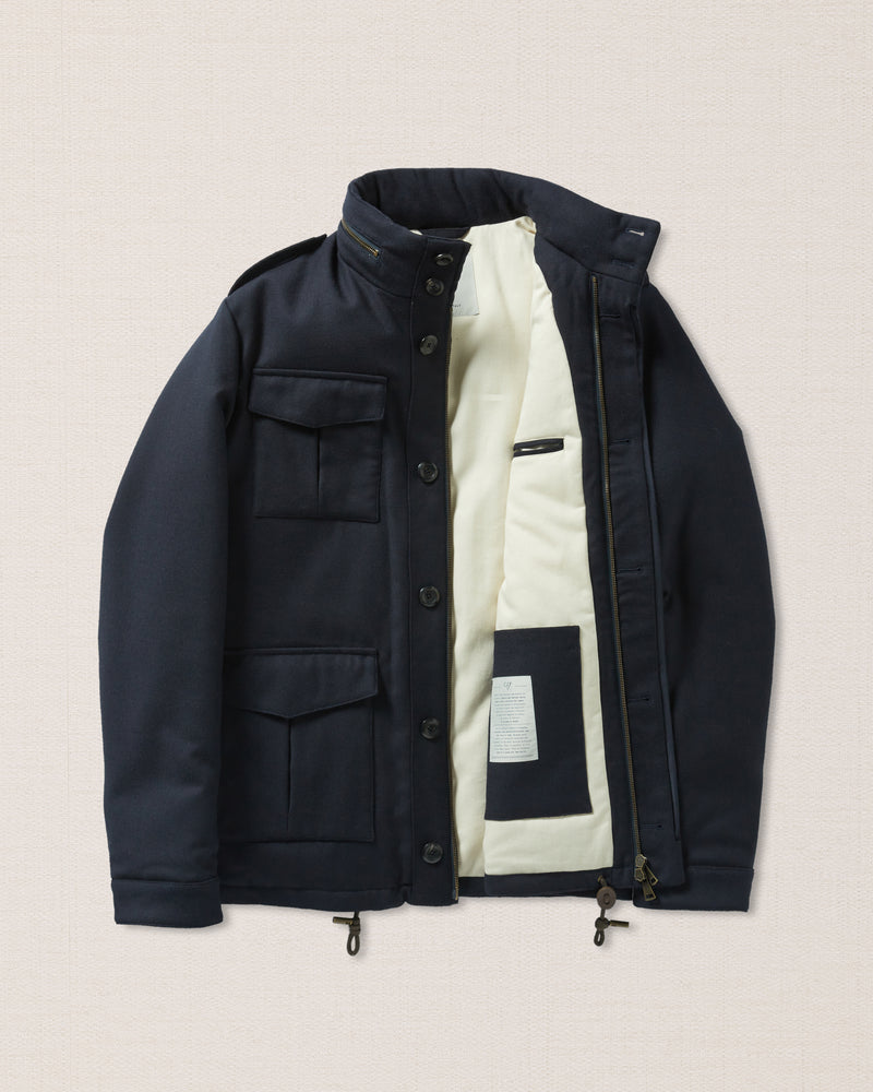 Dark-blue wool field jacket, Made in Italy | Velasca