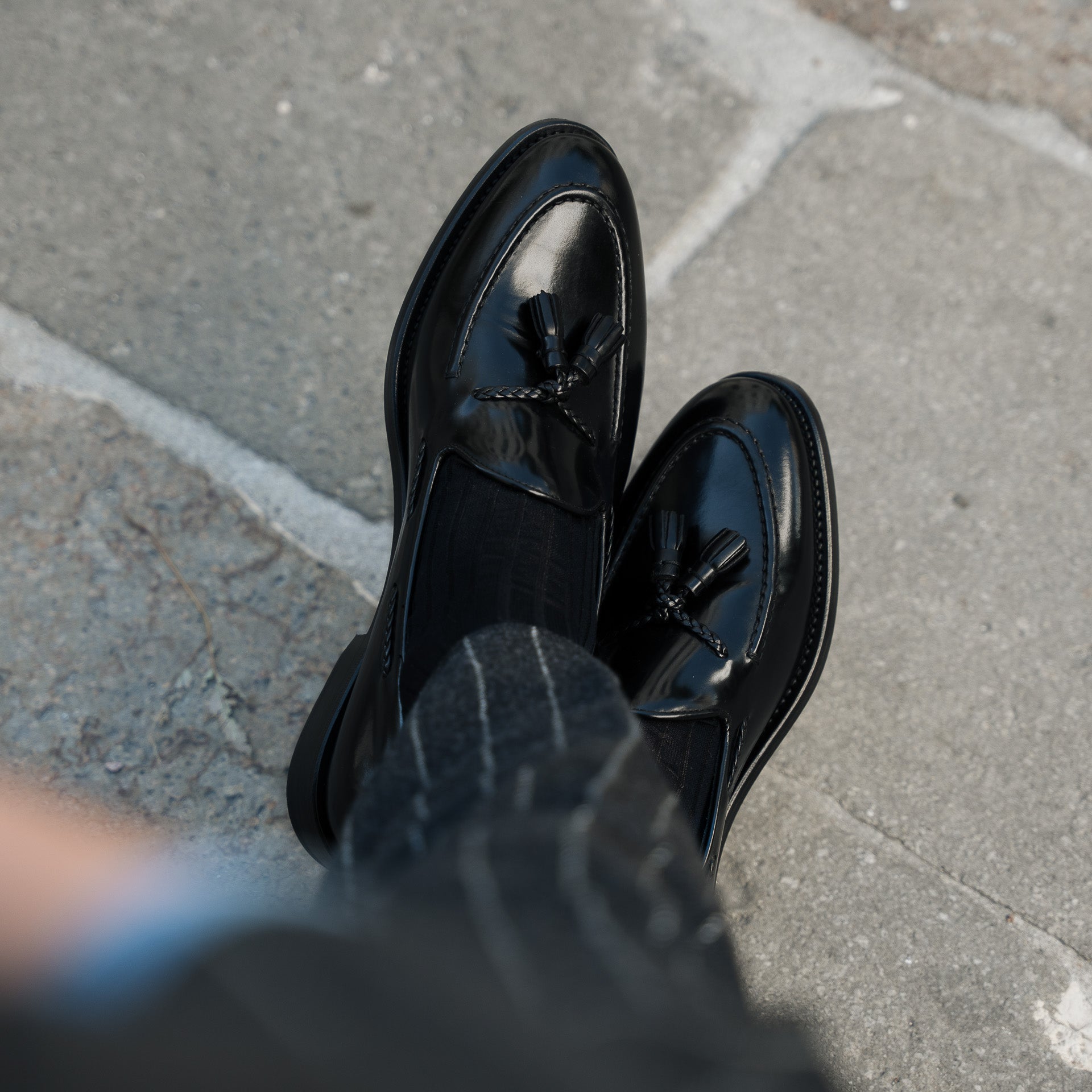 Men\'s Size 8, Black Leather Beltrami Tassel Loafers Amazon.com | Men main image 3